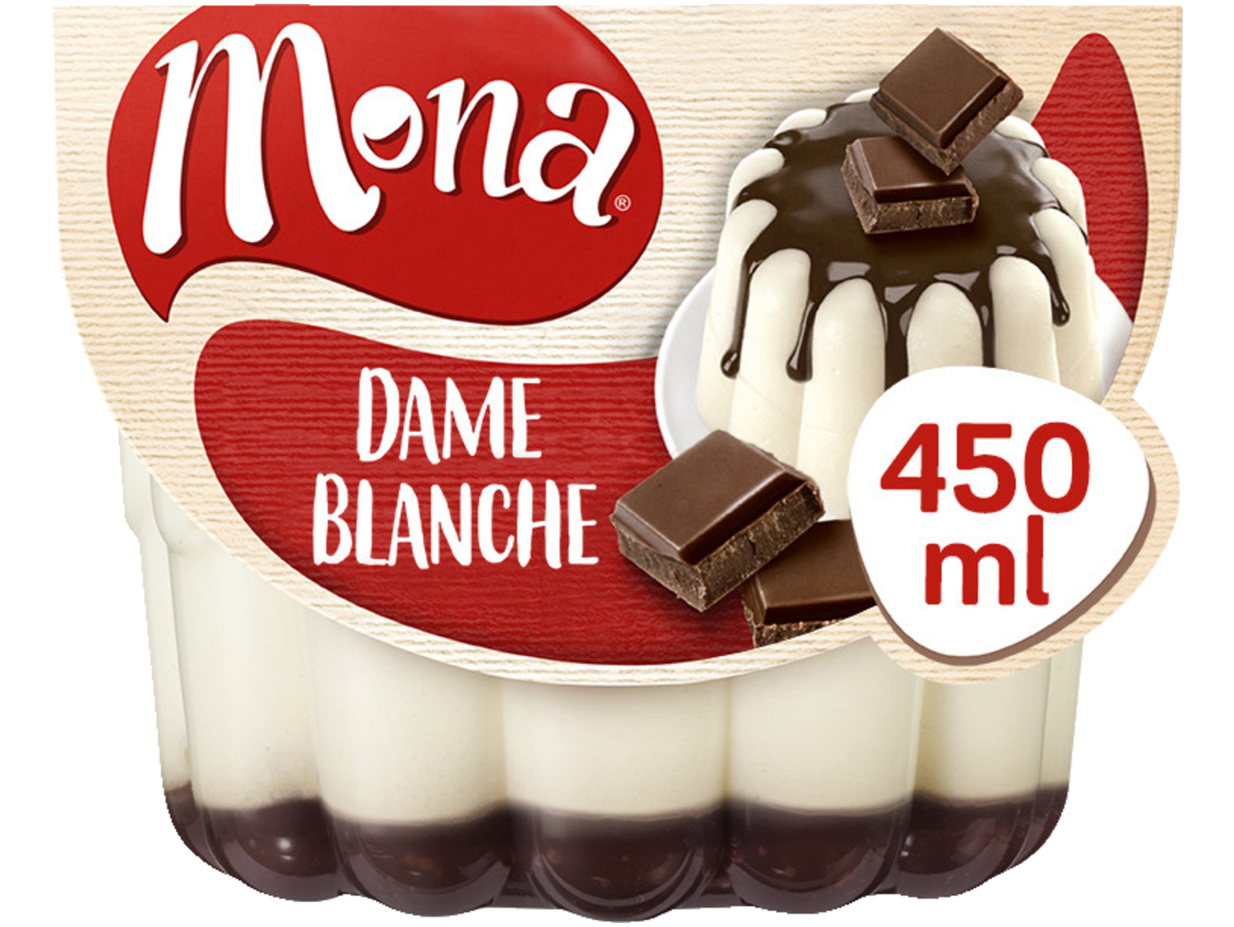 Dame Blanche pudding met chocoladesaus