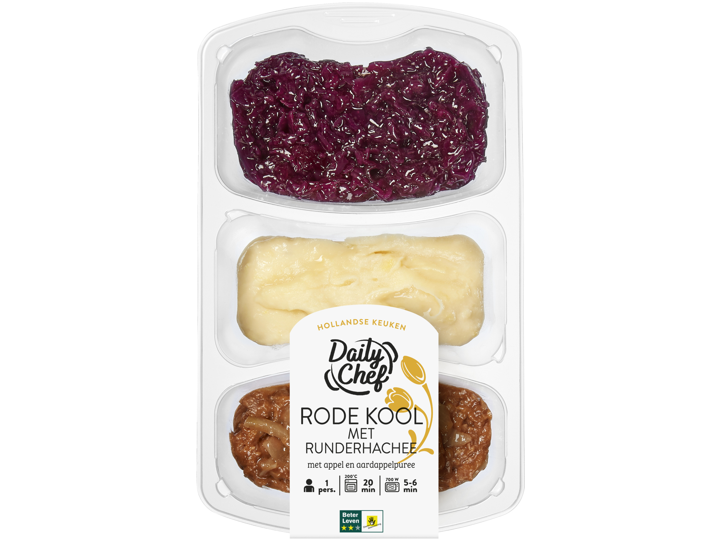 Rode kool met hachee en puree
