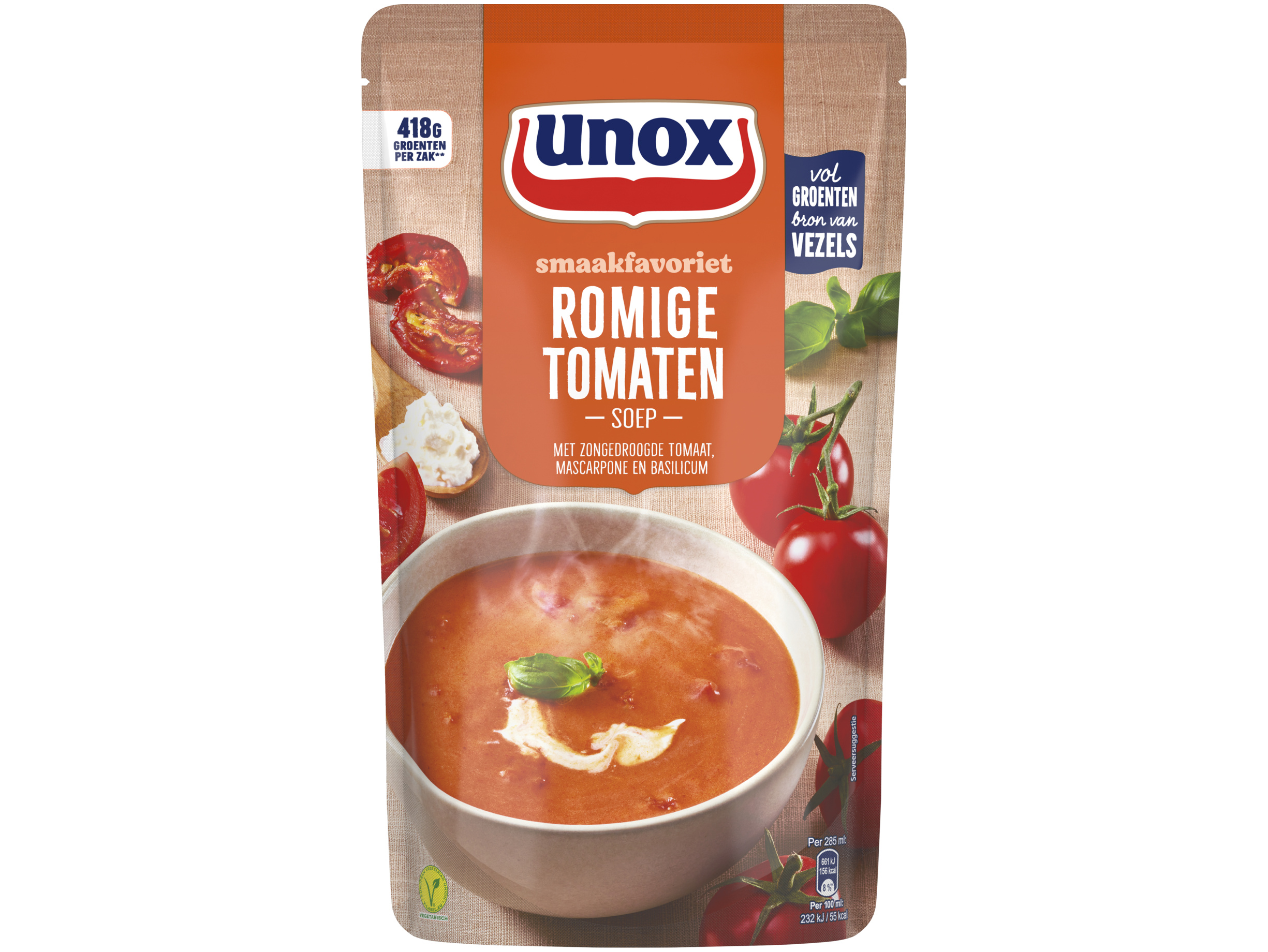 Soep in zak speciaal romige tomatensoep