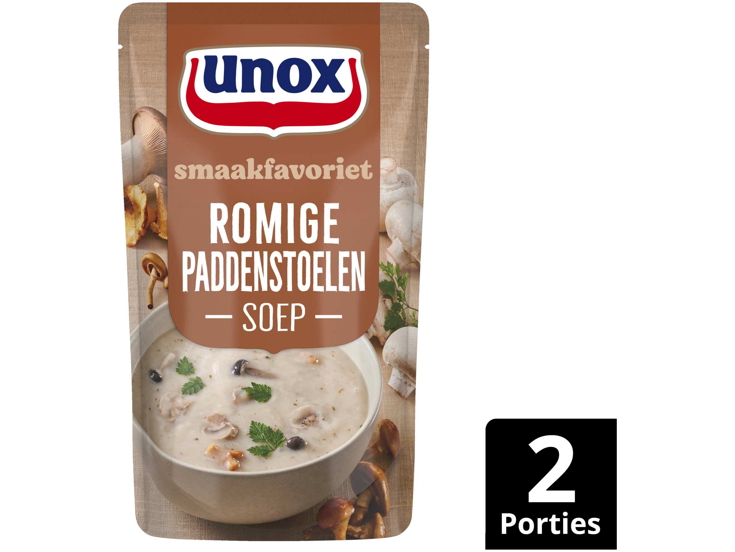 Soep in zak speciaal romige bospaddenstoelen