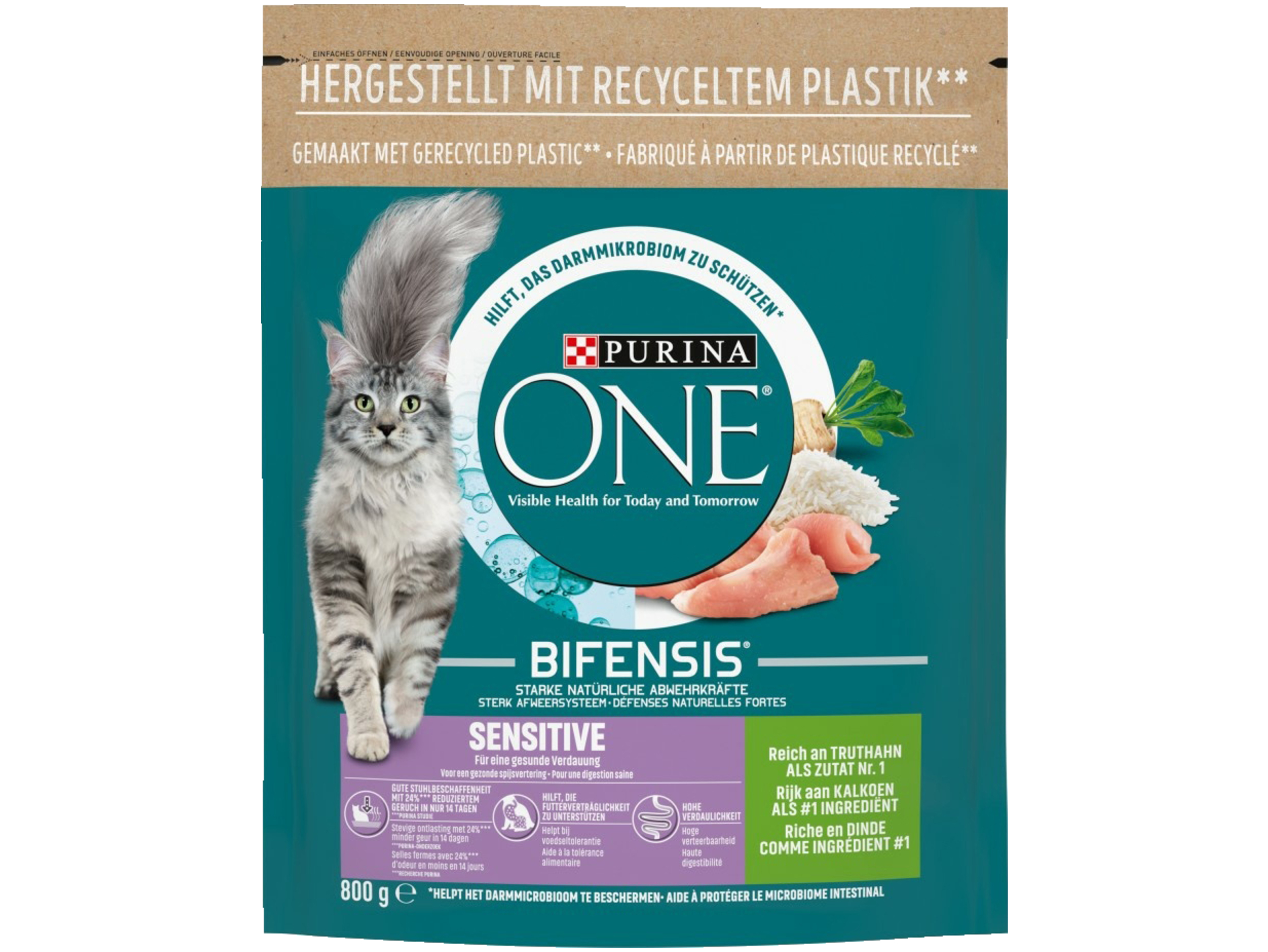 Sensitive kattenvoer rijk aan kalkoen