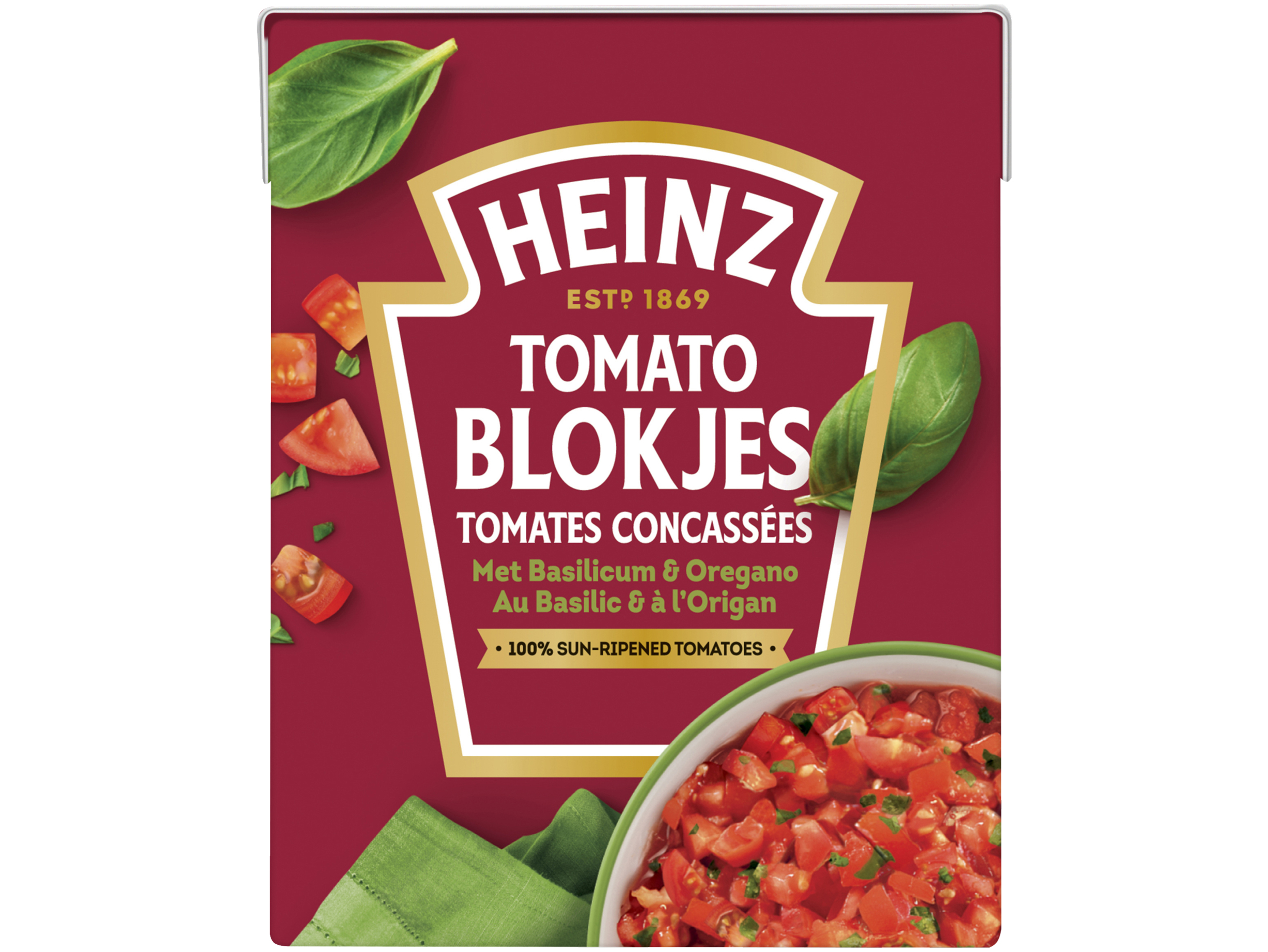 Tomato blokjes met basilicum & oregano