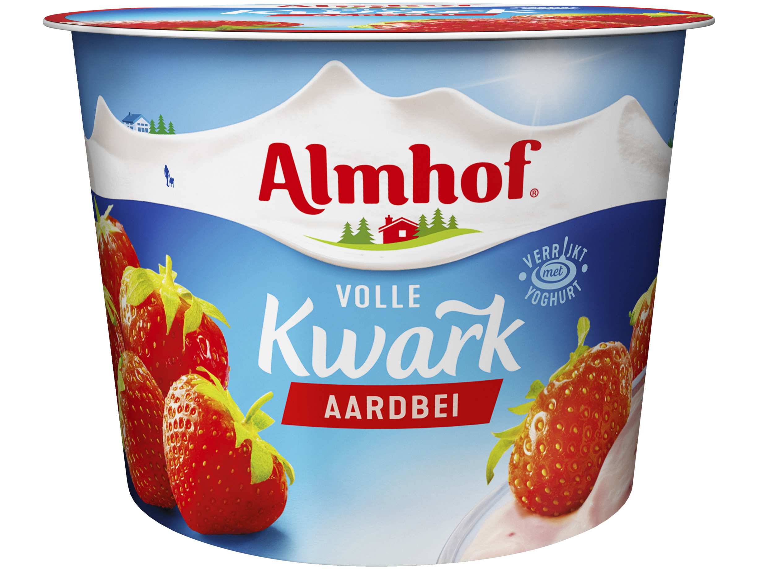 Volle kwark aardbei