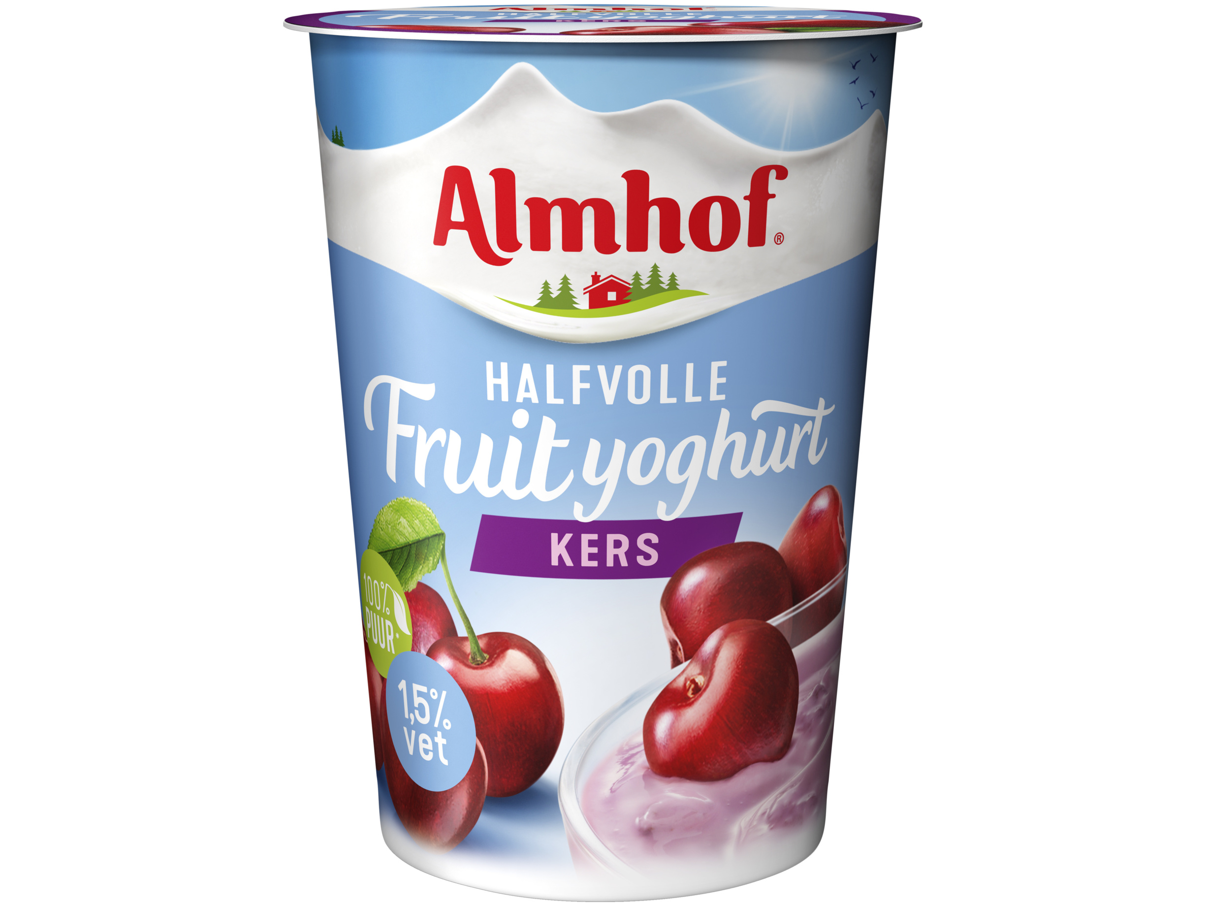 Halfvolle yoghurt kers