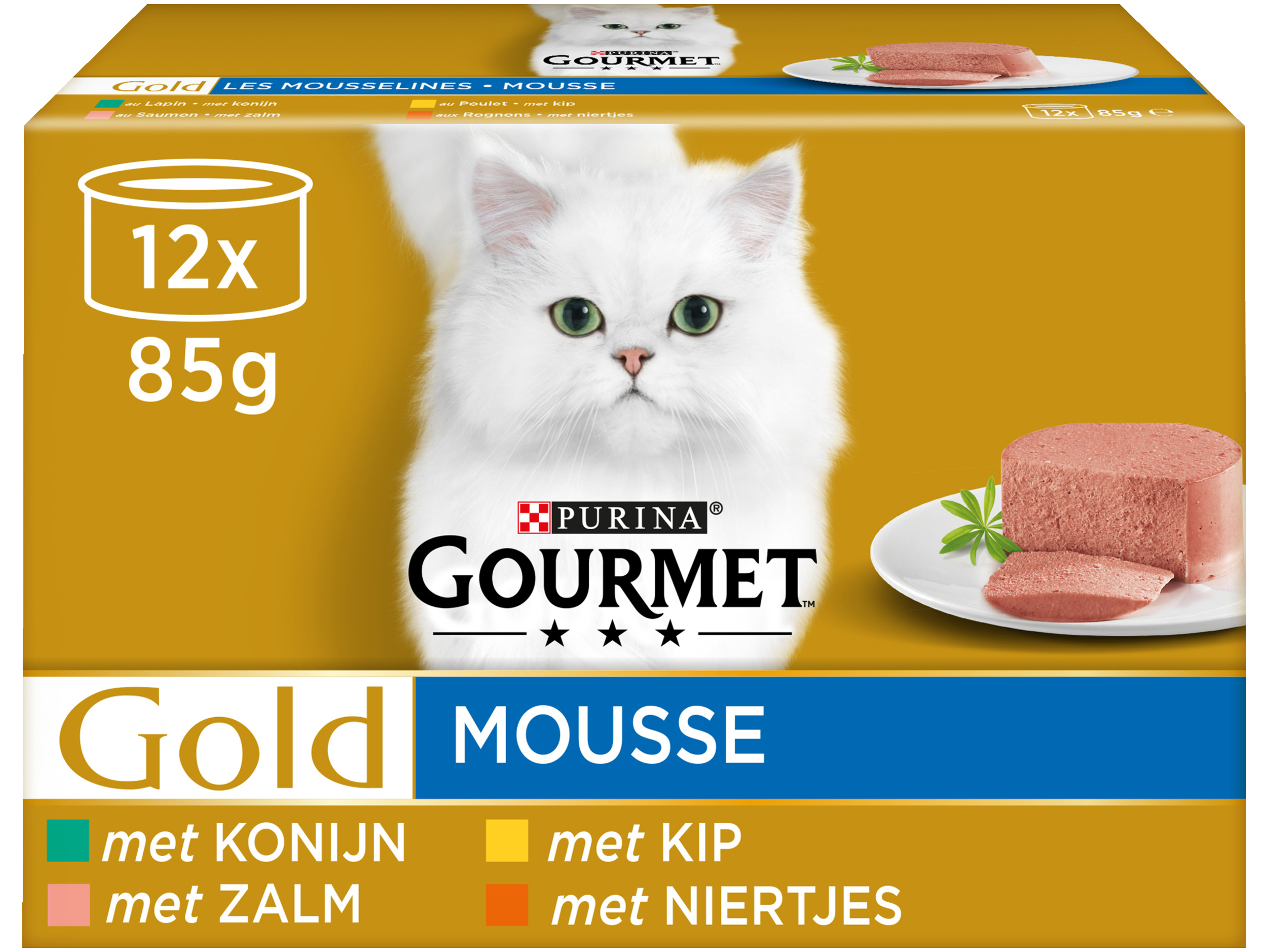 Gold mousse kattenvoer nat vlees/vis