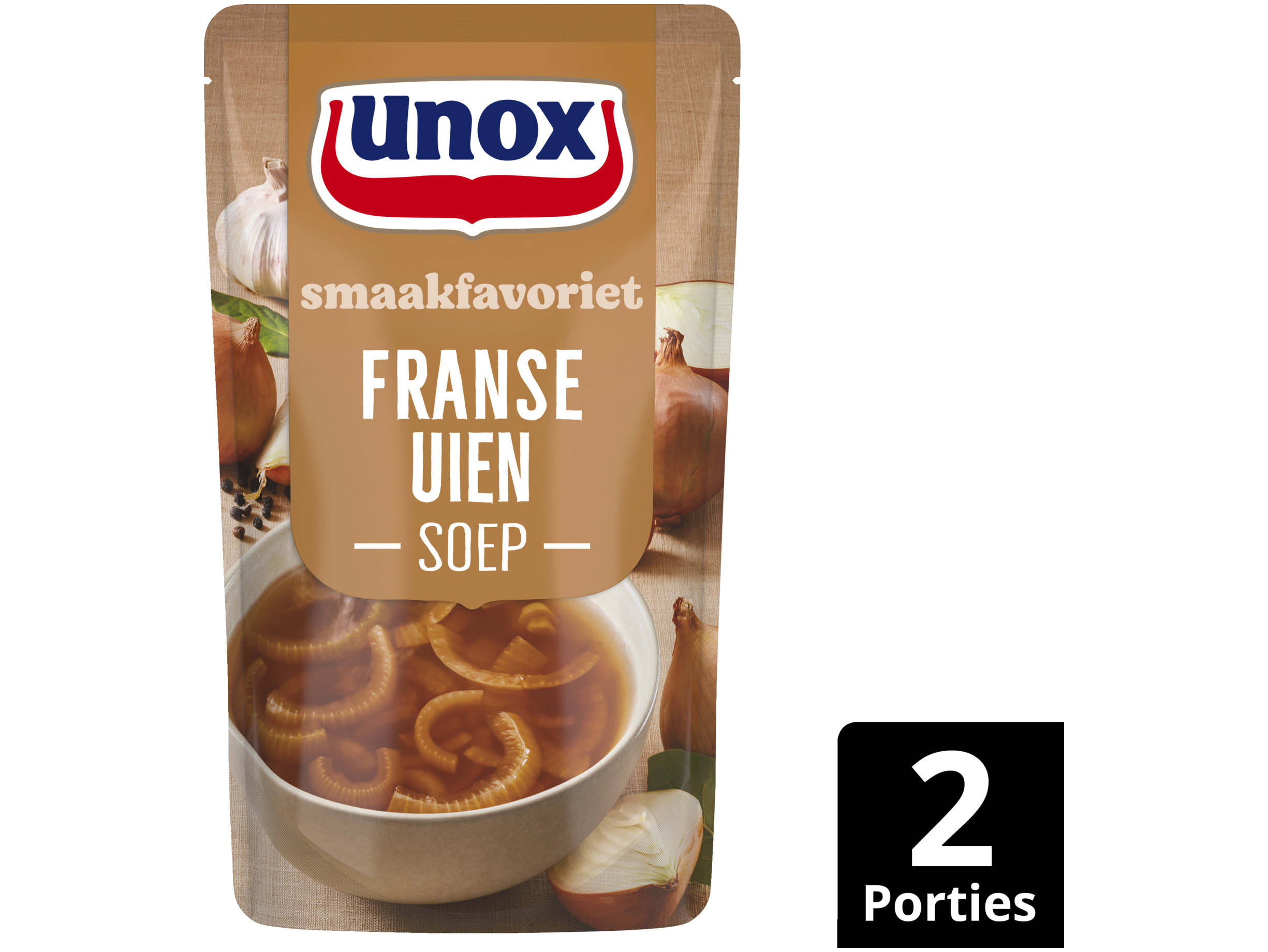 Soep in zak speciaal Franse uiensoep