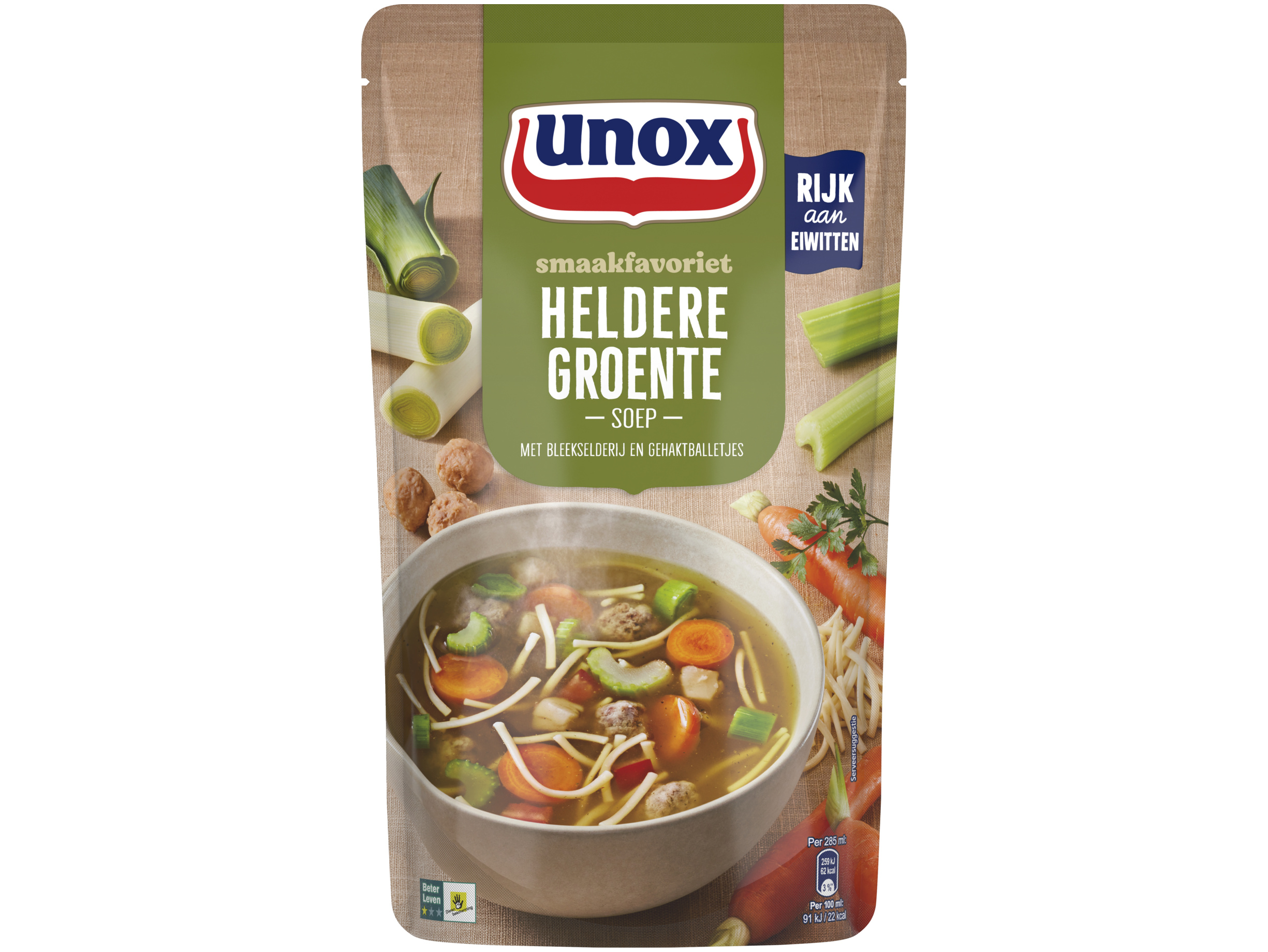 Soep in zak speciaal heldere groentesoep