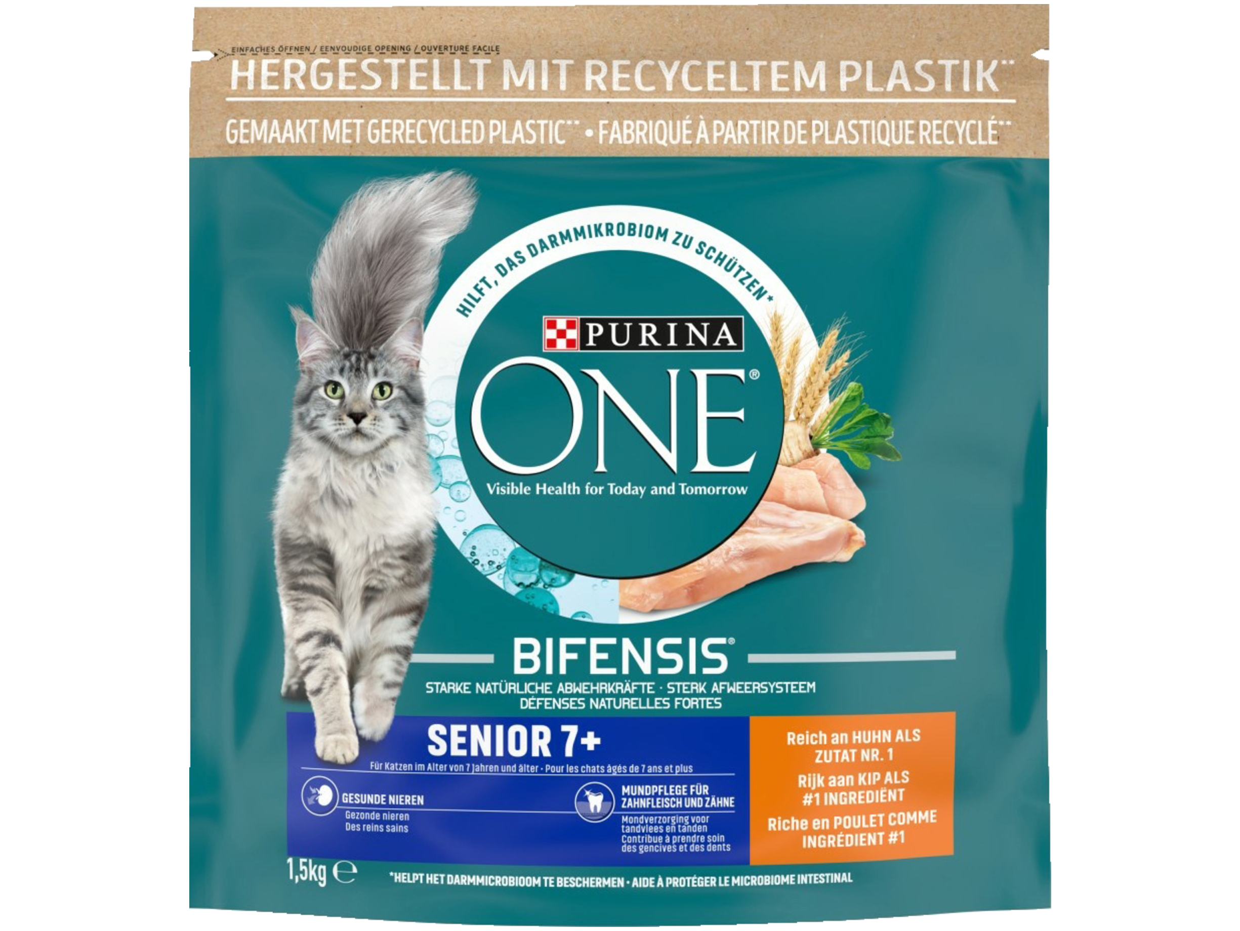 Senior kattenvoer rijk aan kip