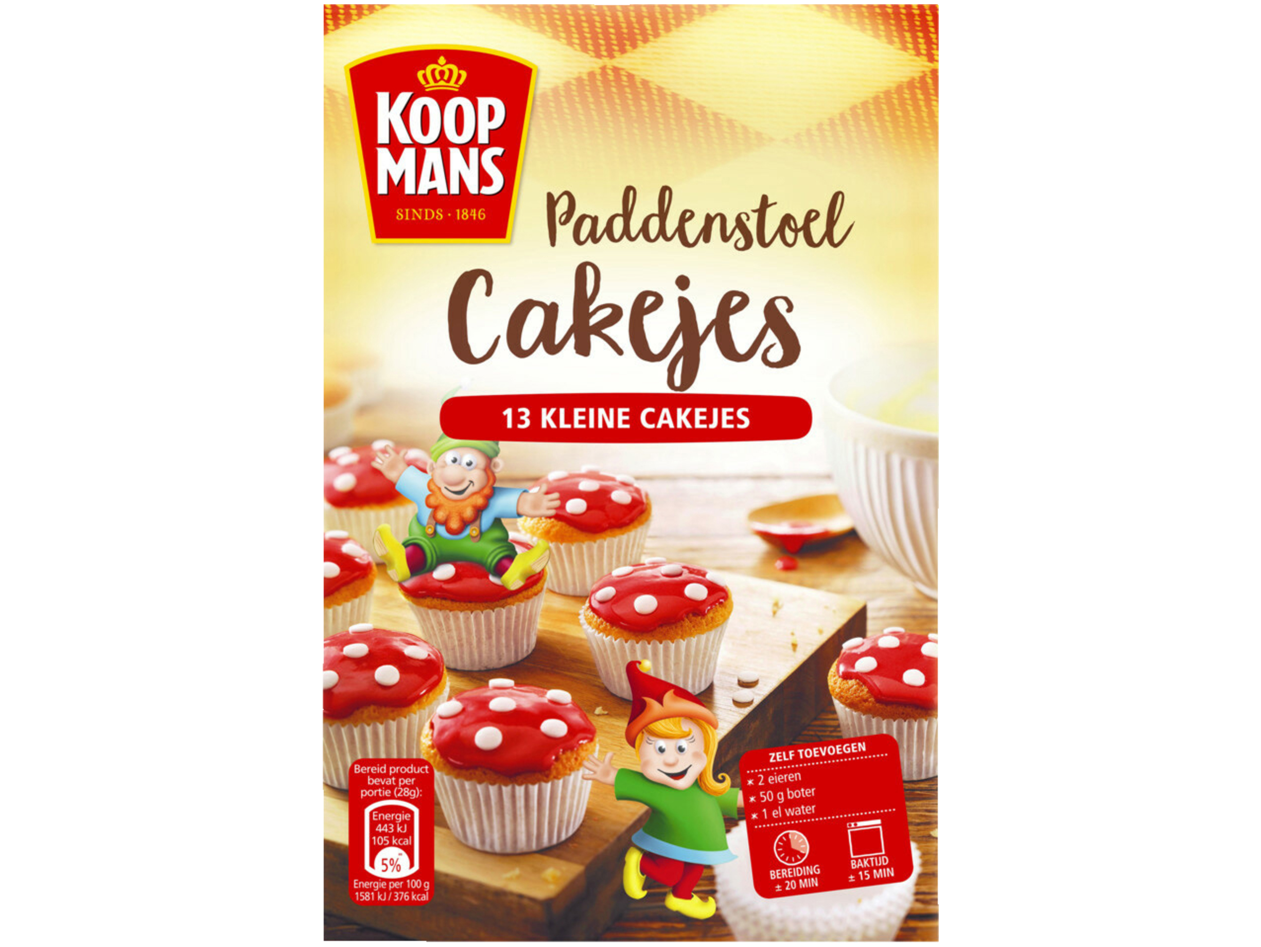 Paddenstoel cakejes mix