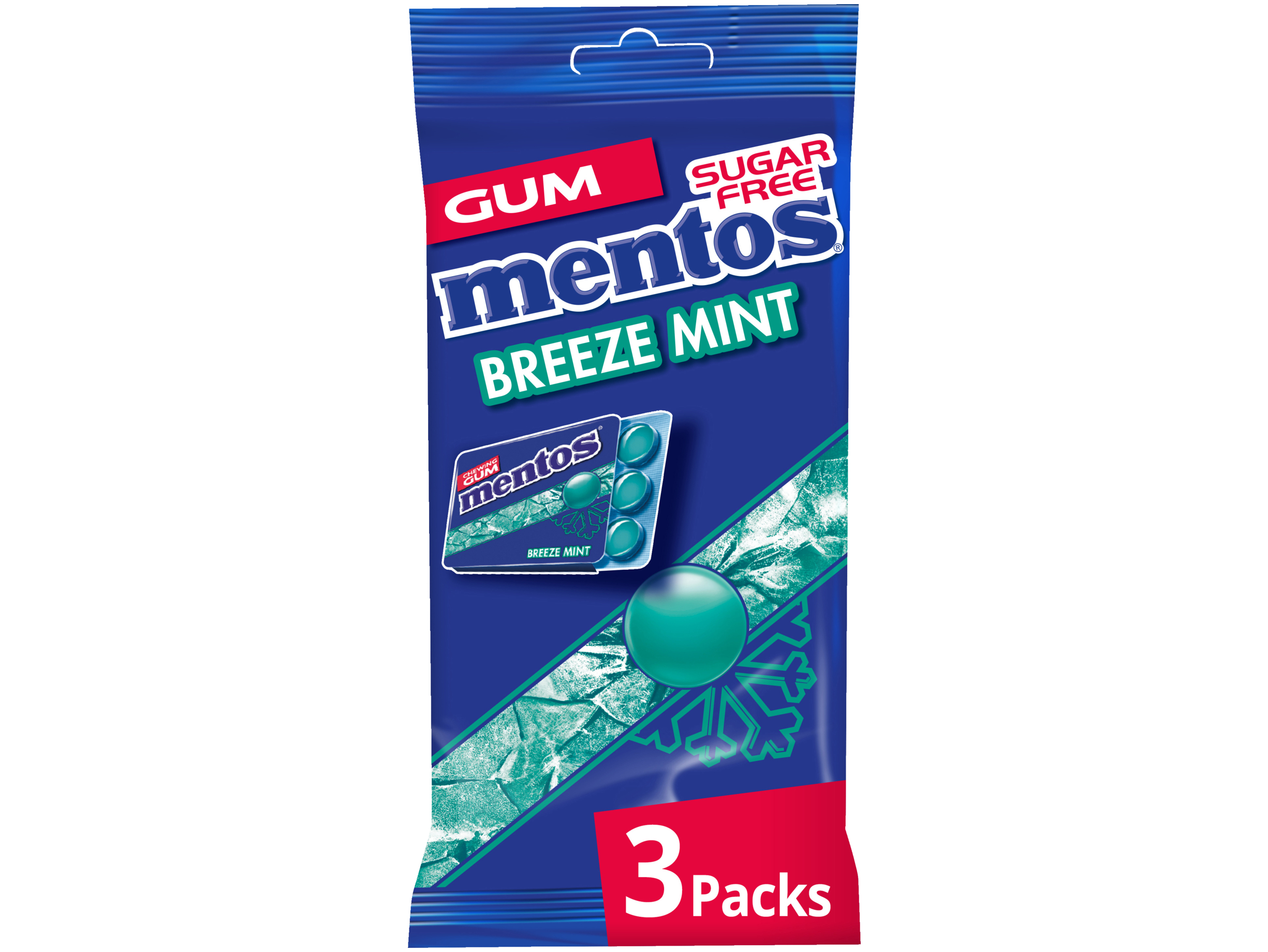Breeze Mint Kauwgom mint Suikervrij 3 Blisters