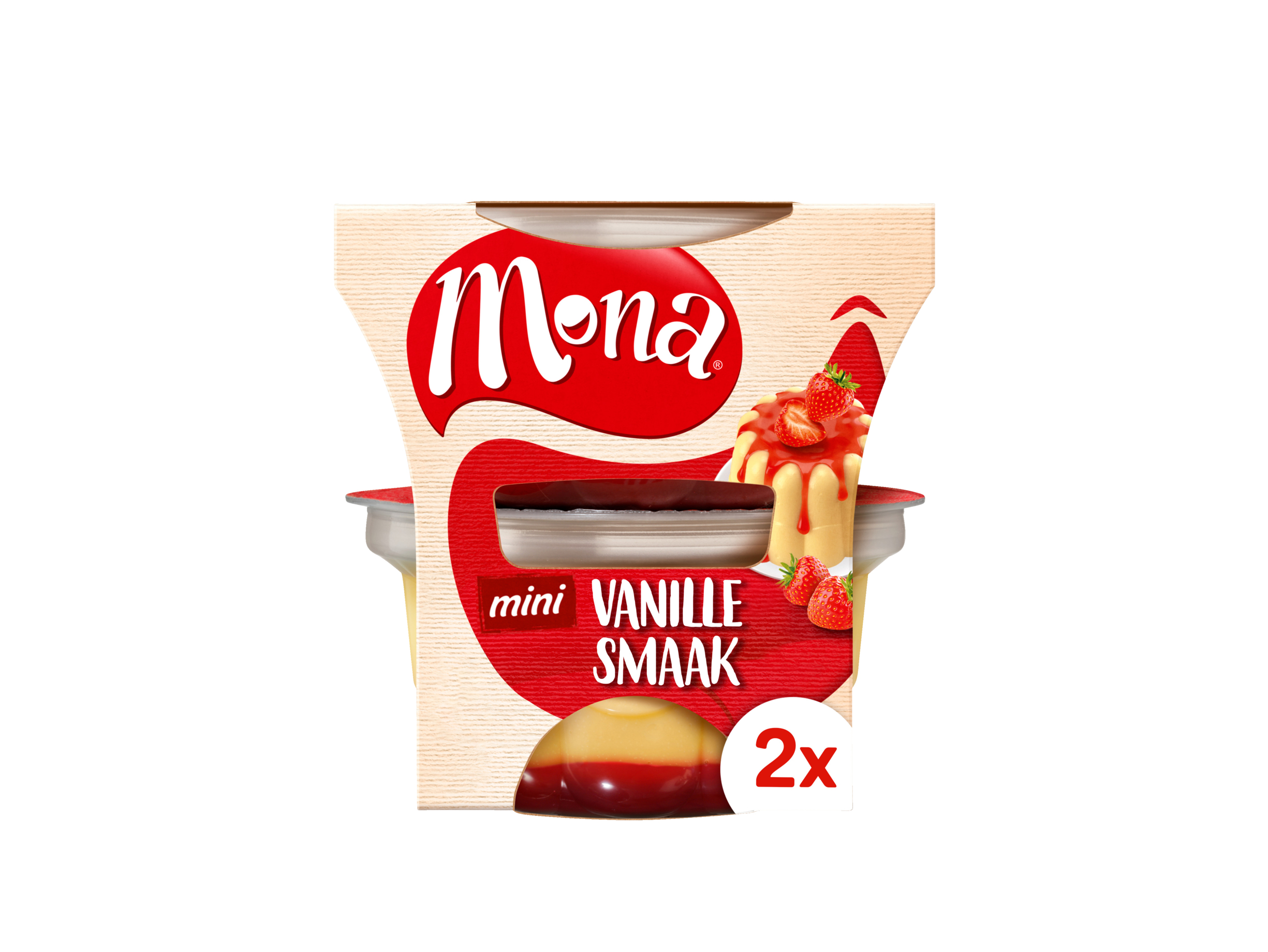 Vanille pudding met saus