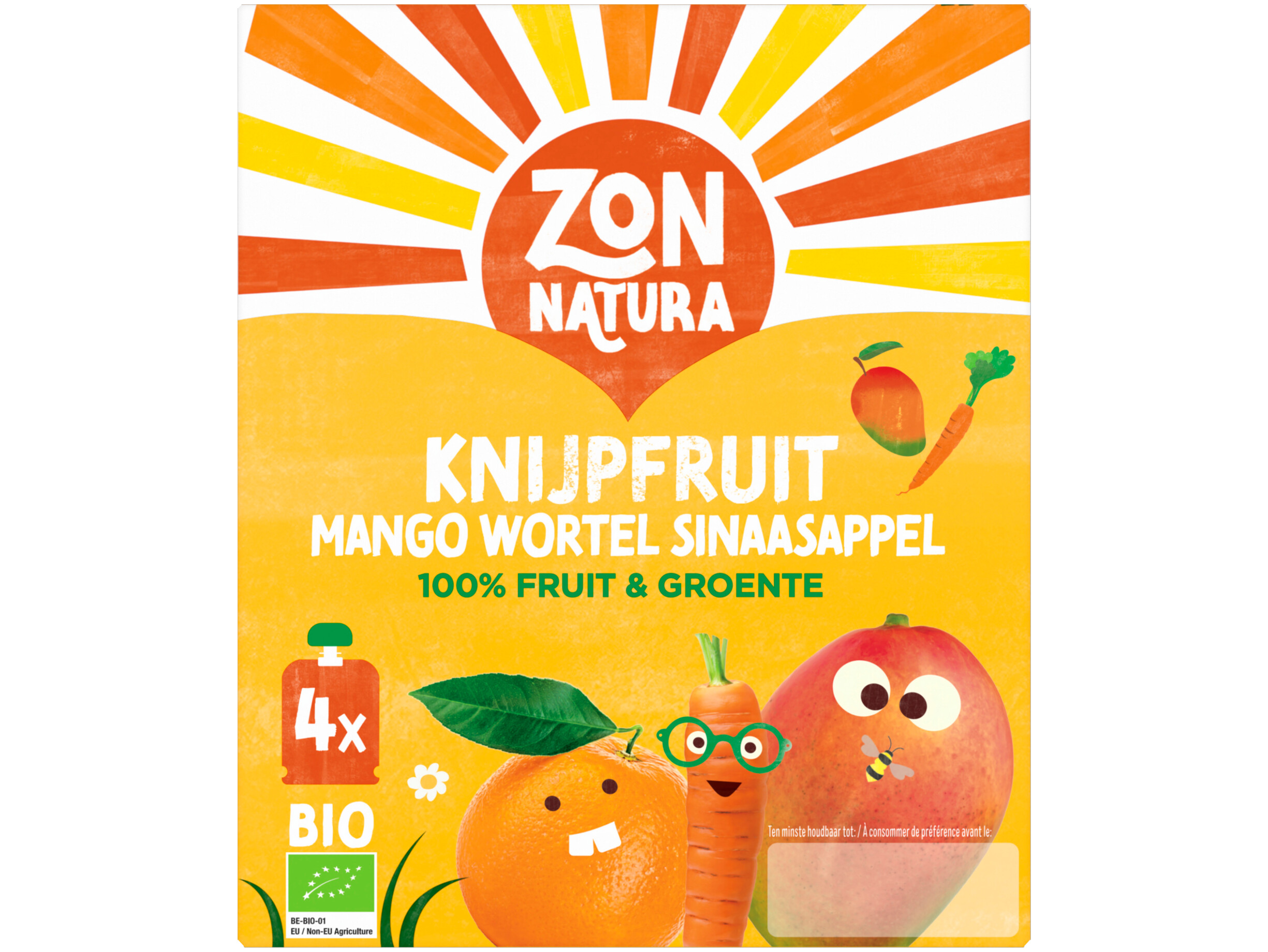 Knijpfruit mango, wortel & sinaasappel