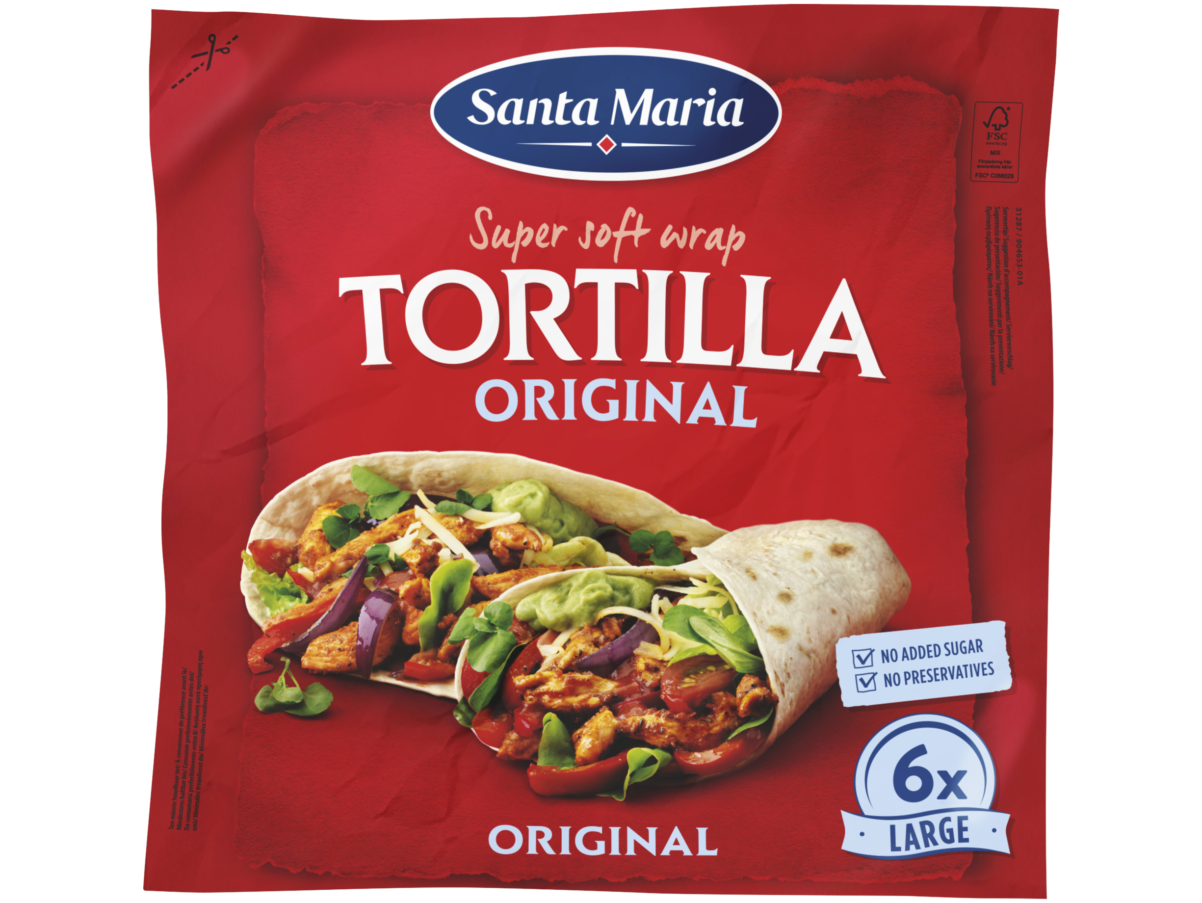 Tortilla wraps large 6 stuks 371g