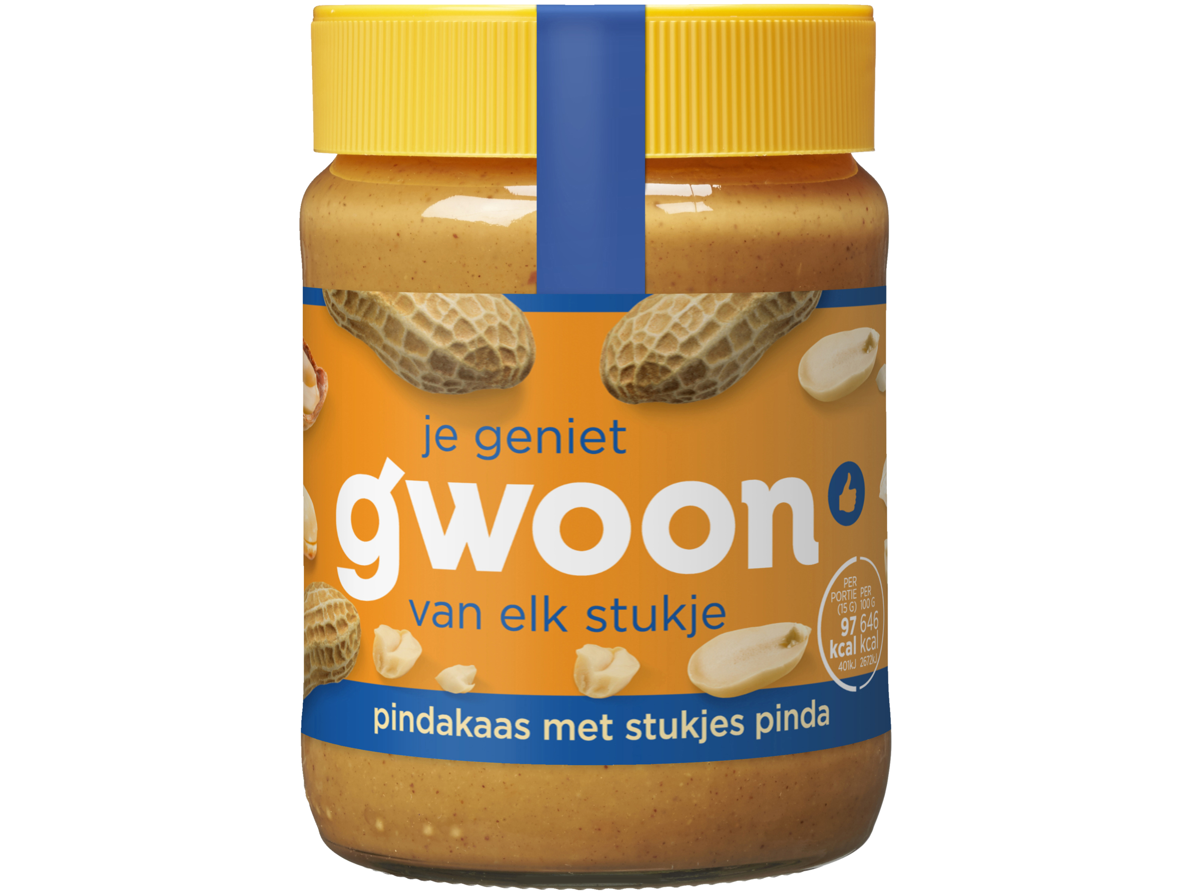 Pindakaas met stukjes pinda