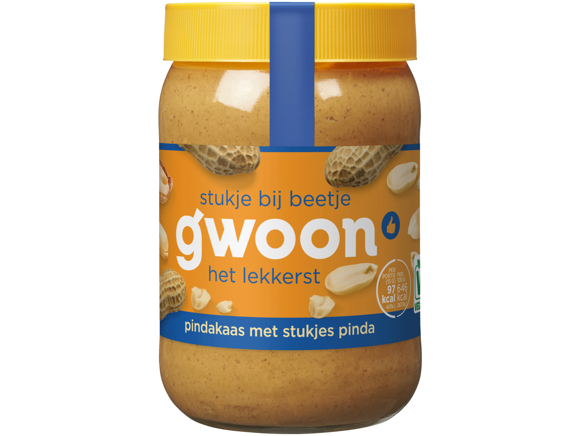 Pindakaas met stukjes pinda