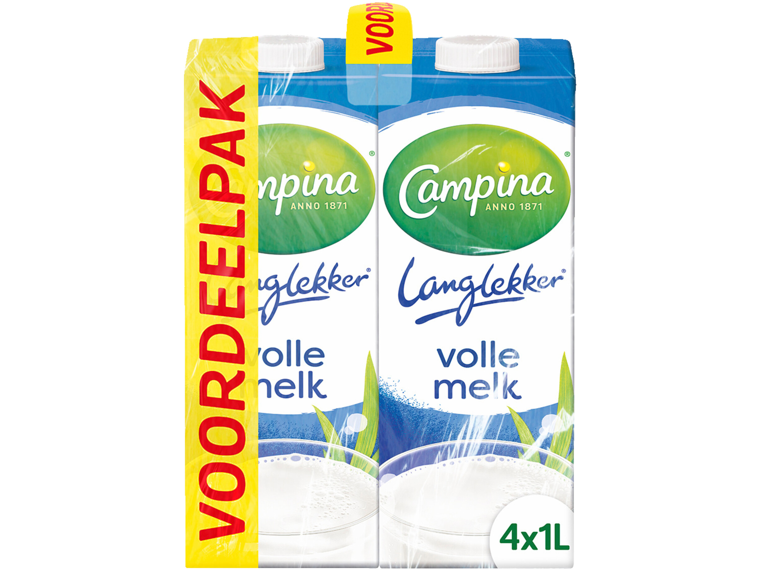 Langlekker volle melk voordeel 4 x 1lt