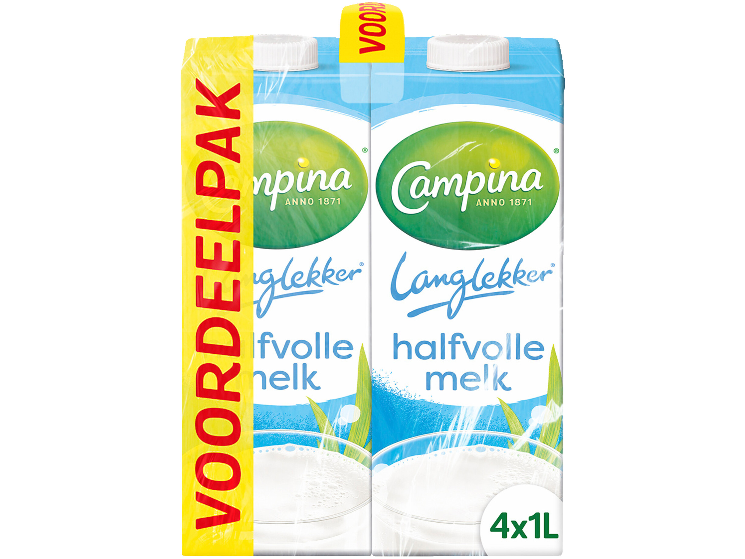 Langlekker halfvolle melk voordeel 4 x 1lt