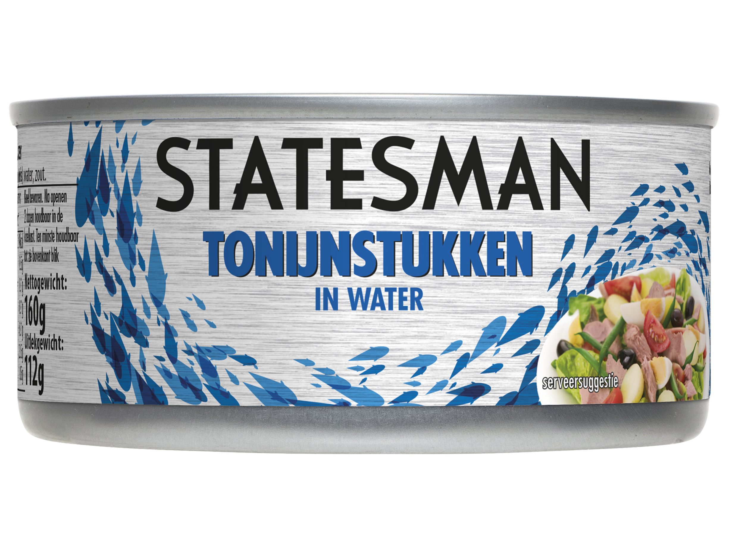 Tonijnstukken in water