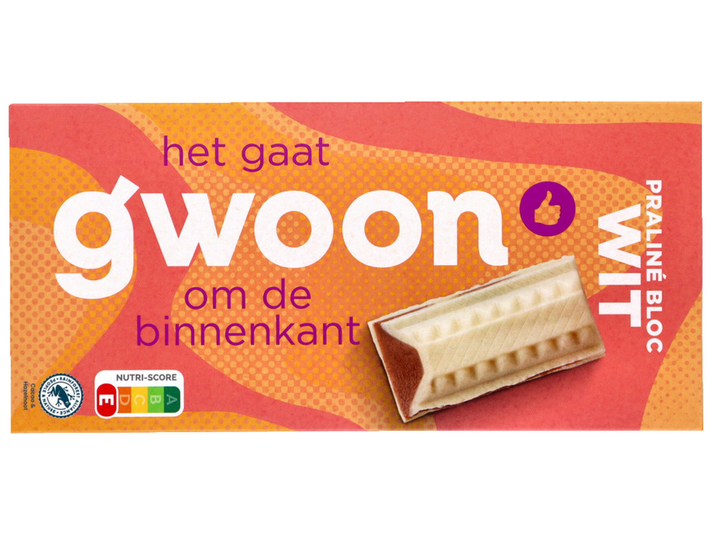 Chocolade tablet praliné wit