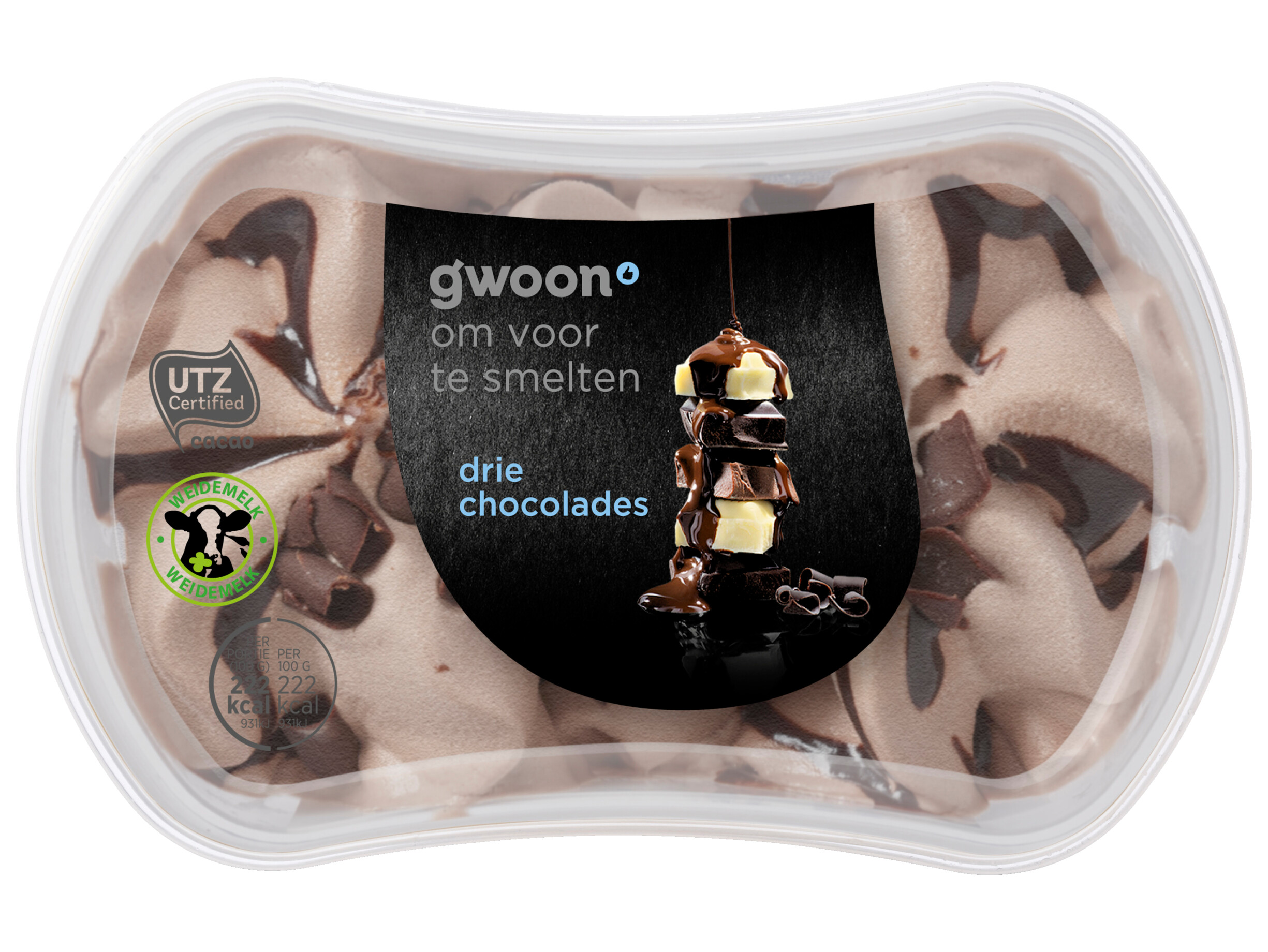 Slagroomijs duo chocolade