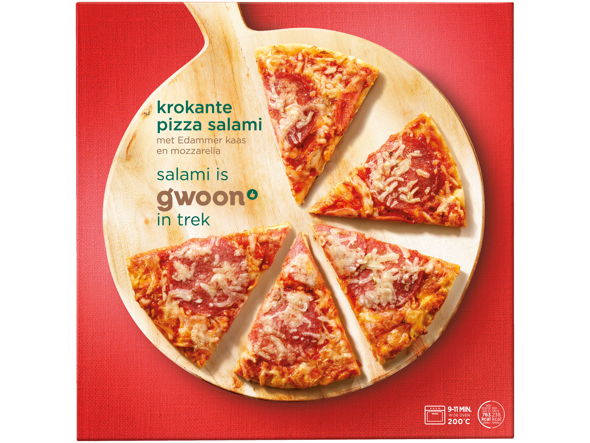 Krokante pizza salami