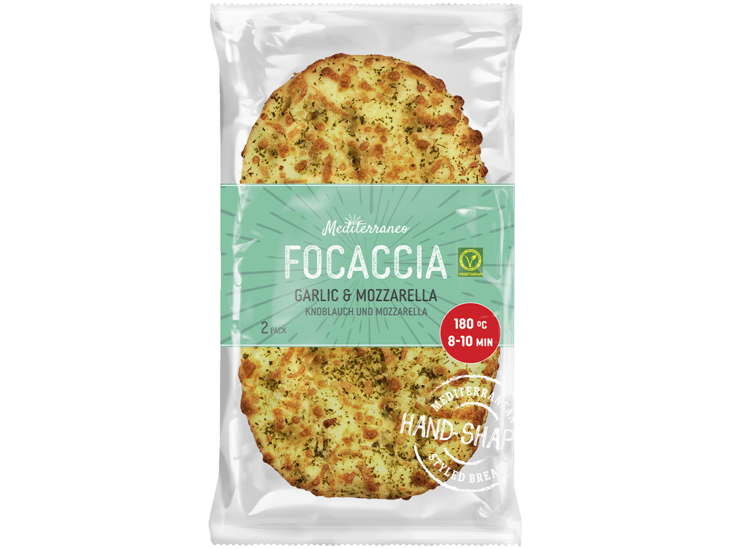 Focaccia knoflook mozzarella