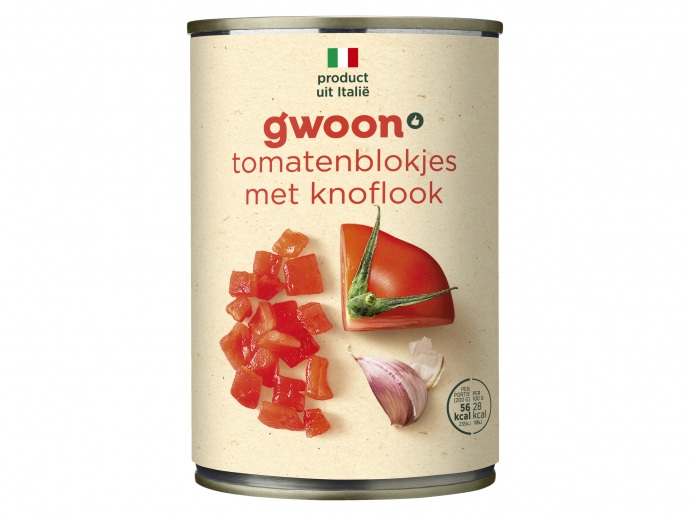 Tomatenblokjes knoflook