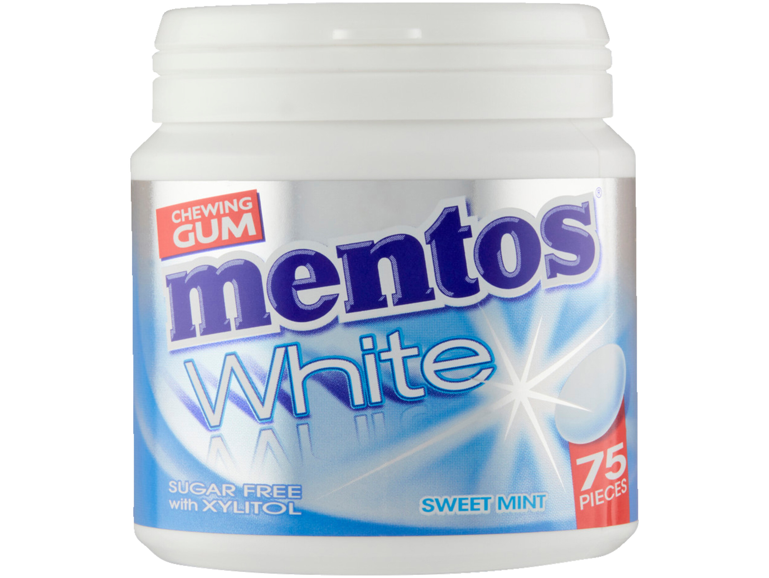 White Sweetmint Kauwgom mint Suikervrij Pot
