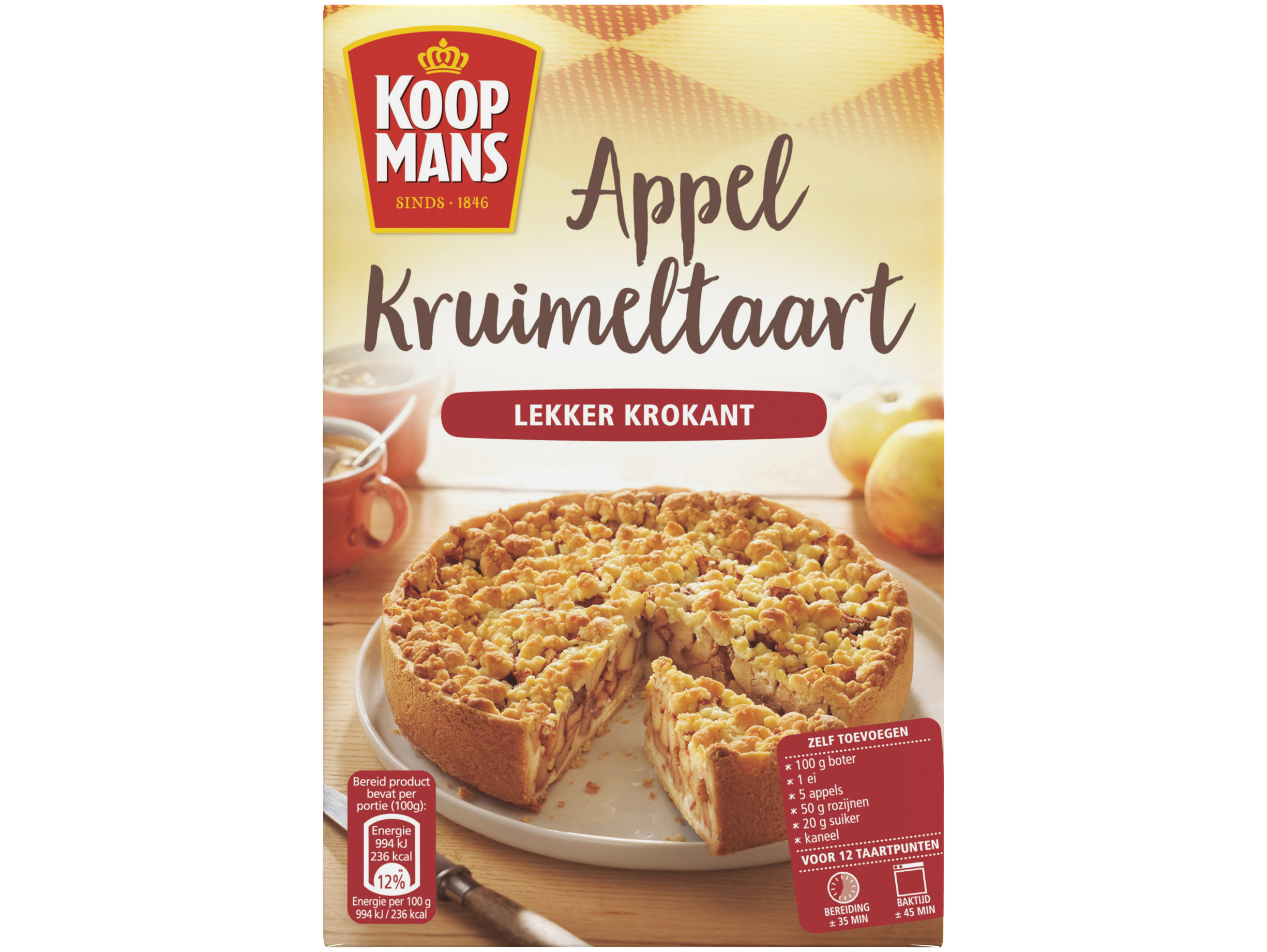 Appel-kruimeltaart mix