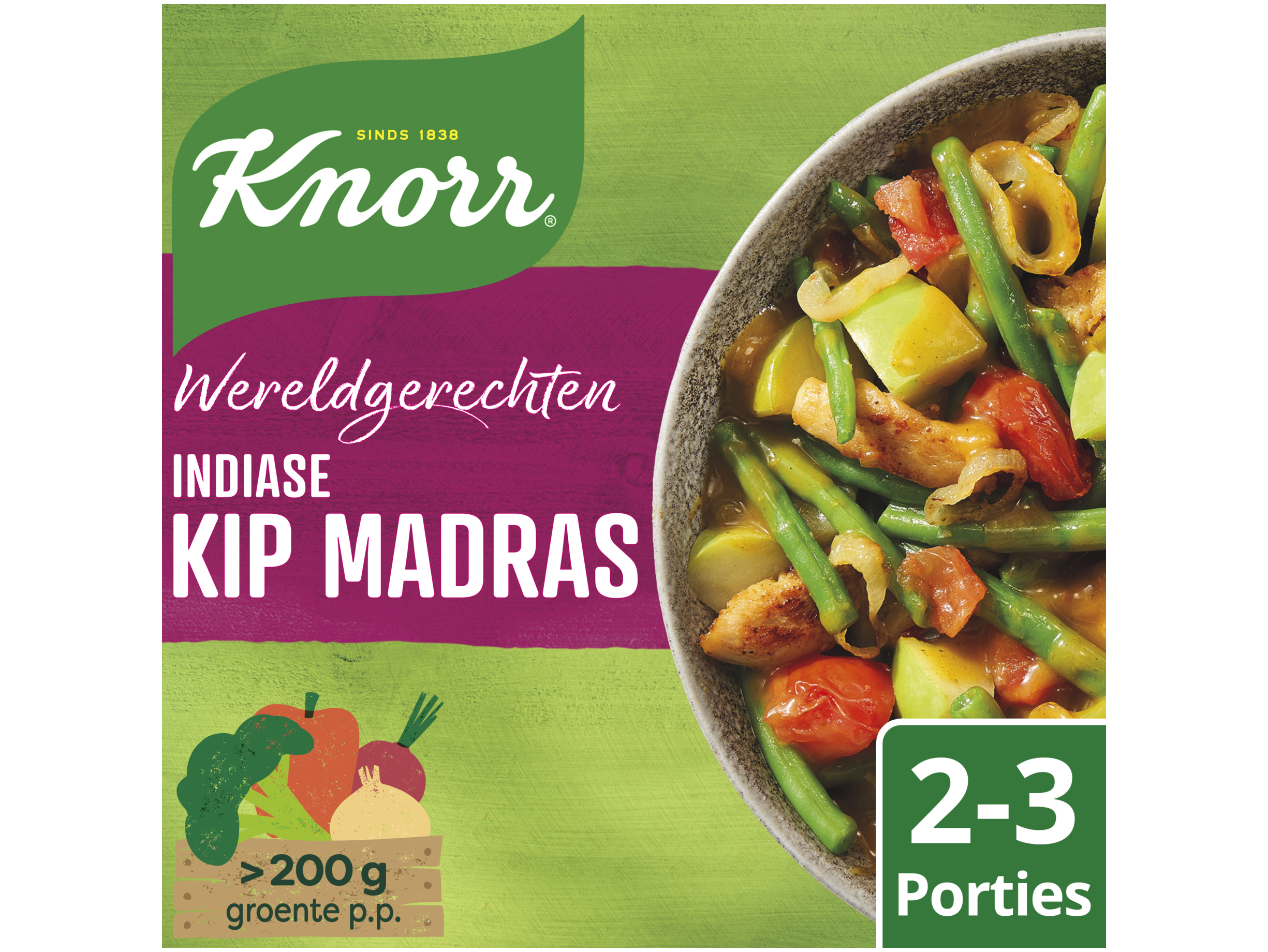 Wereldgerechten maaltijdpakket indiase kip madras