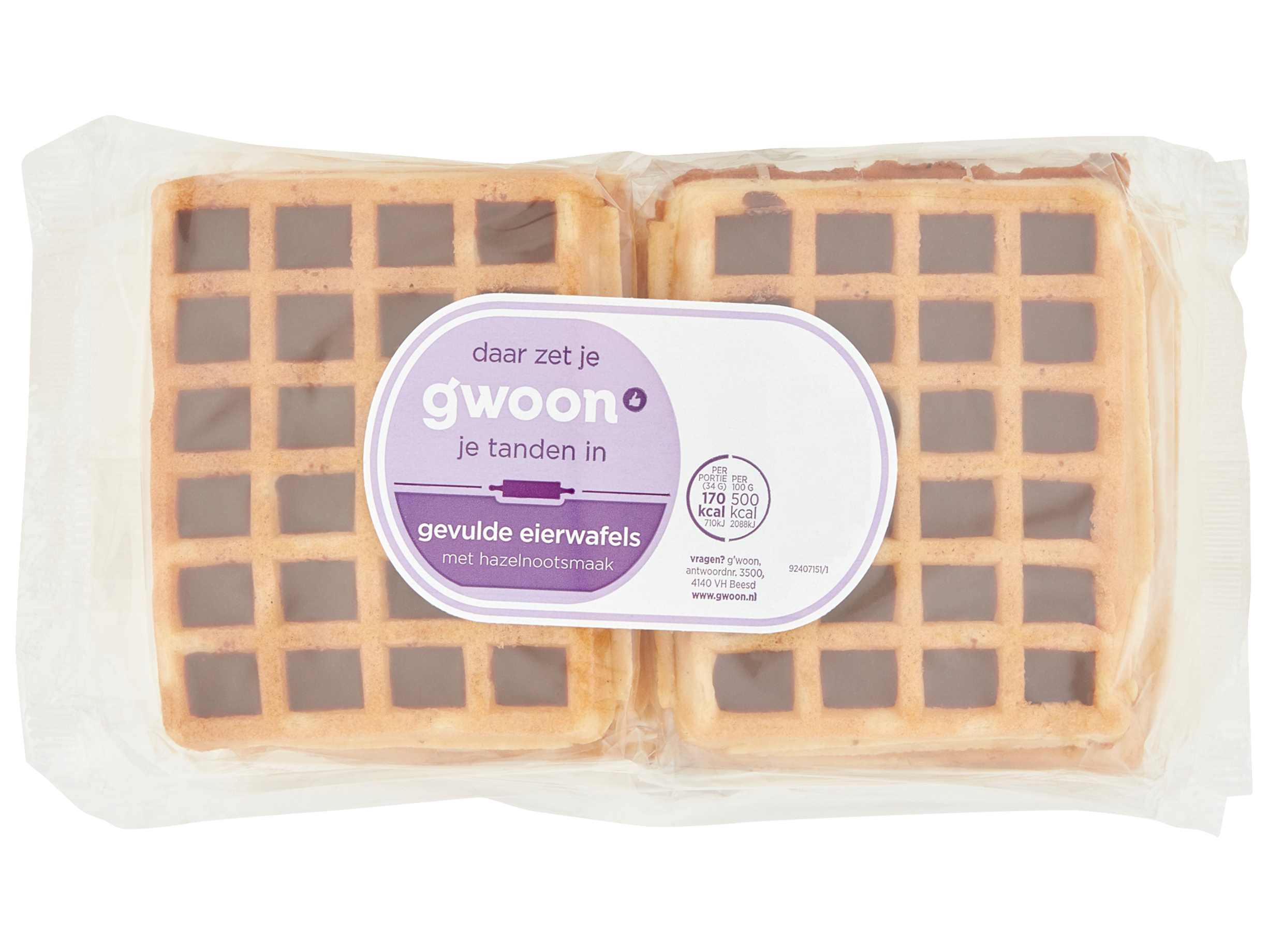 Gevulde eierwafels hazelnoot