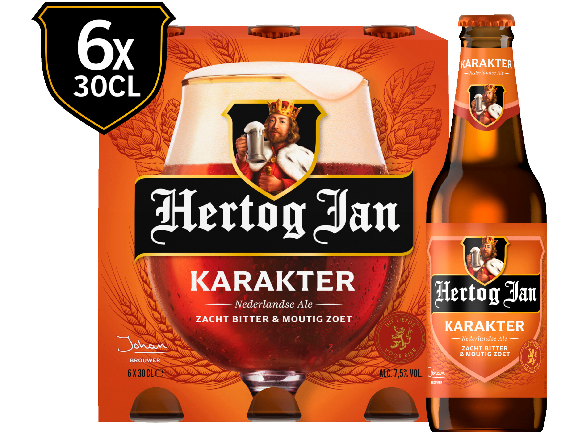 Karakter bier fles 6-pack