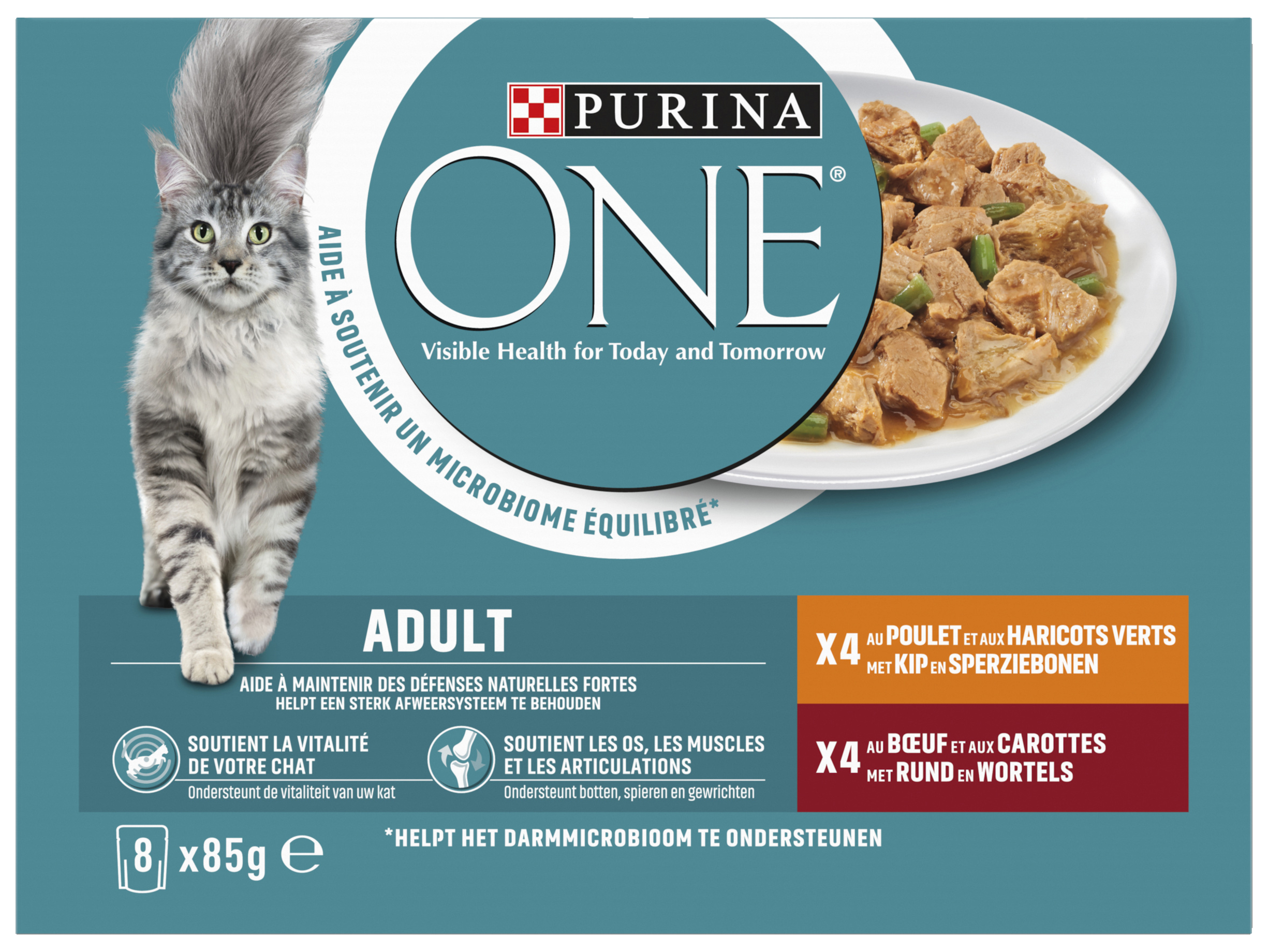 Adult kattenvoer nat kip/rund in saus