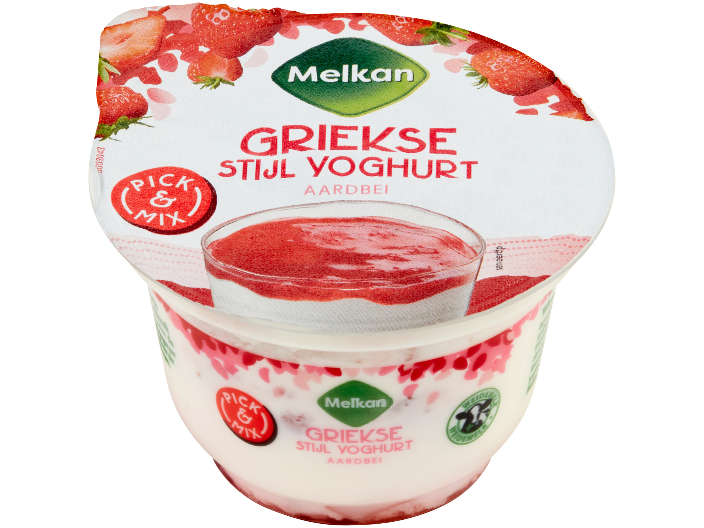 Griekse stijl yoghurt aardbei