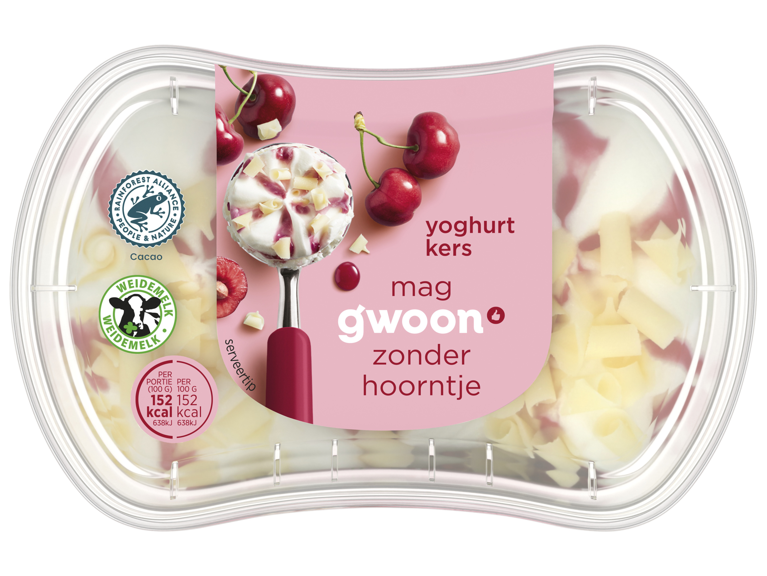 Mini ijsbakje yoghurt kers