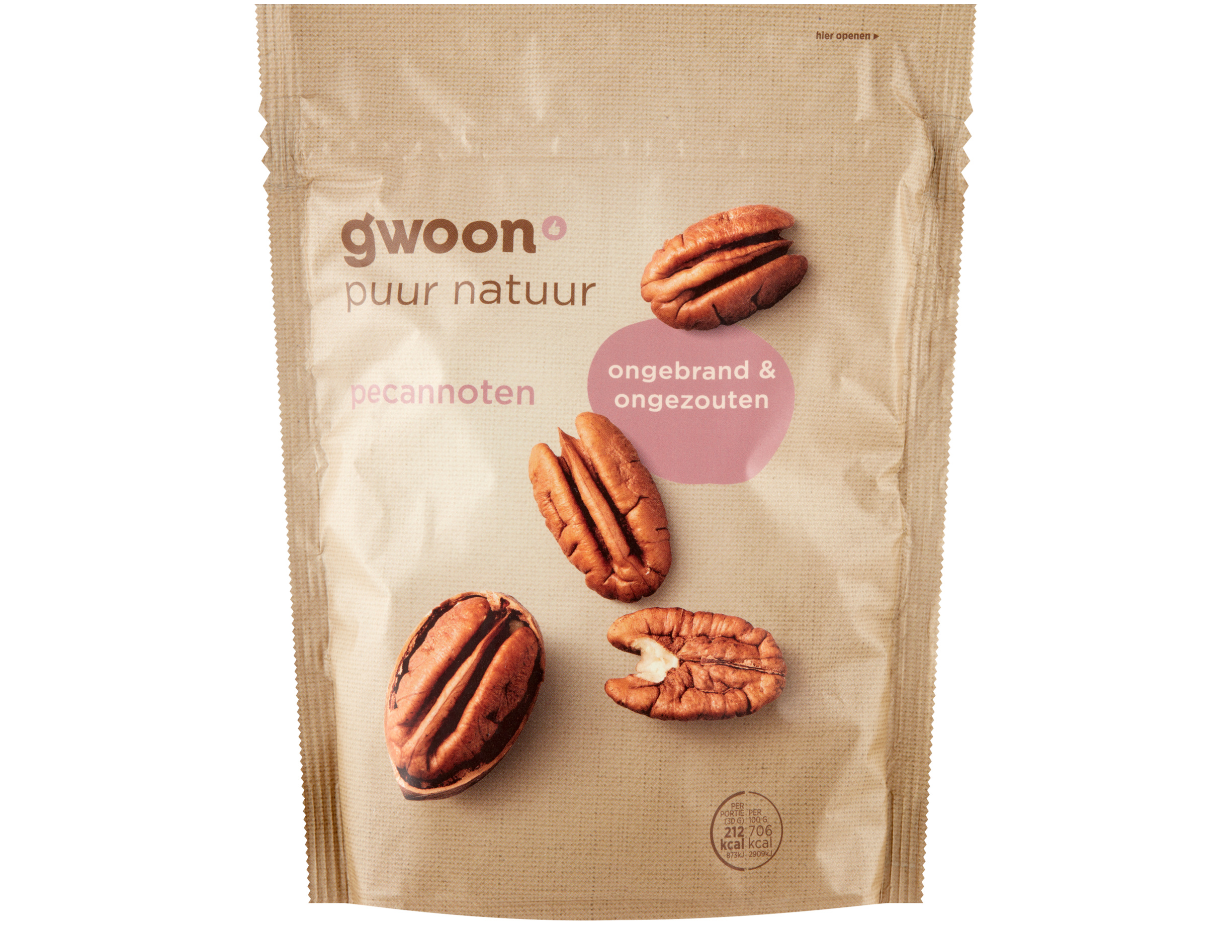 Pecannoten ongebrand