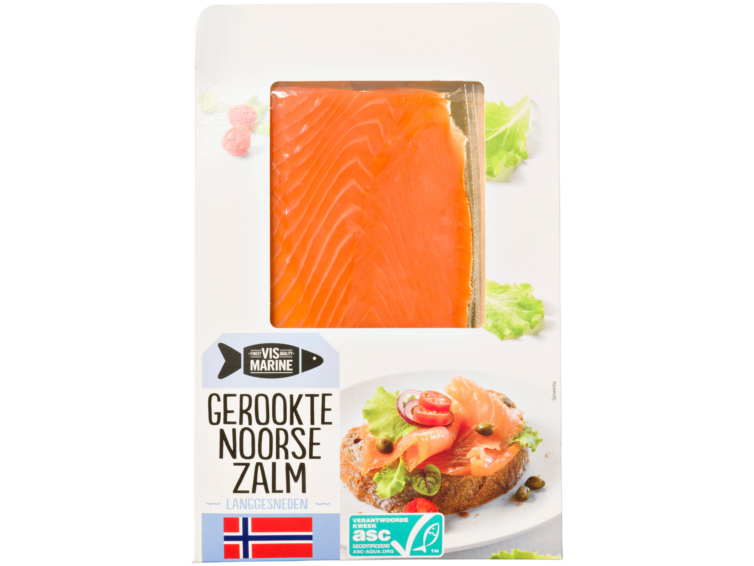 Gerookte Noorse zalm langgesneden