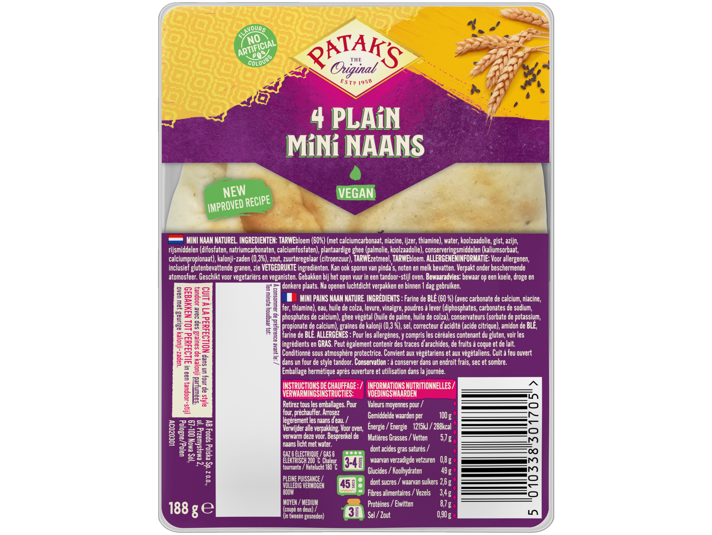 Mini naan naturel