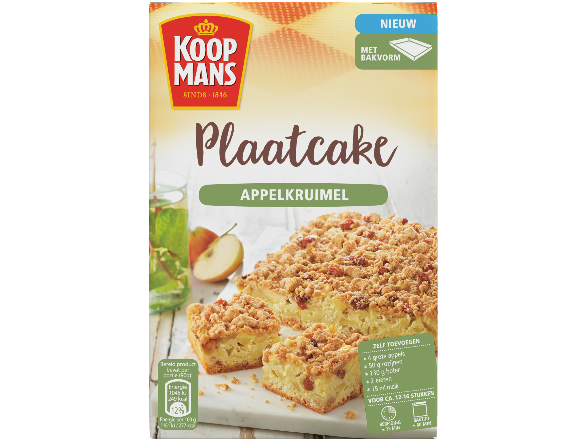 Plaatcake appelkruimel