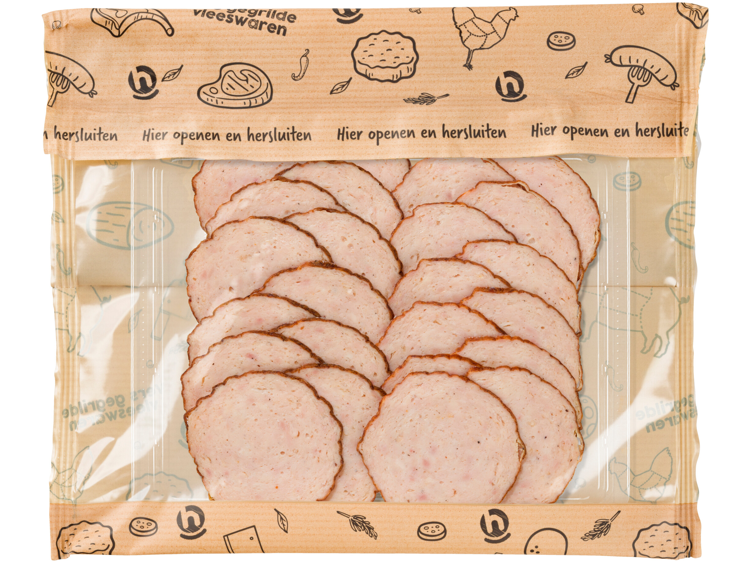 Grillworst kip gesneden