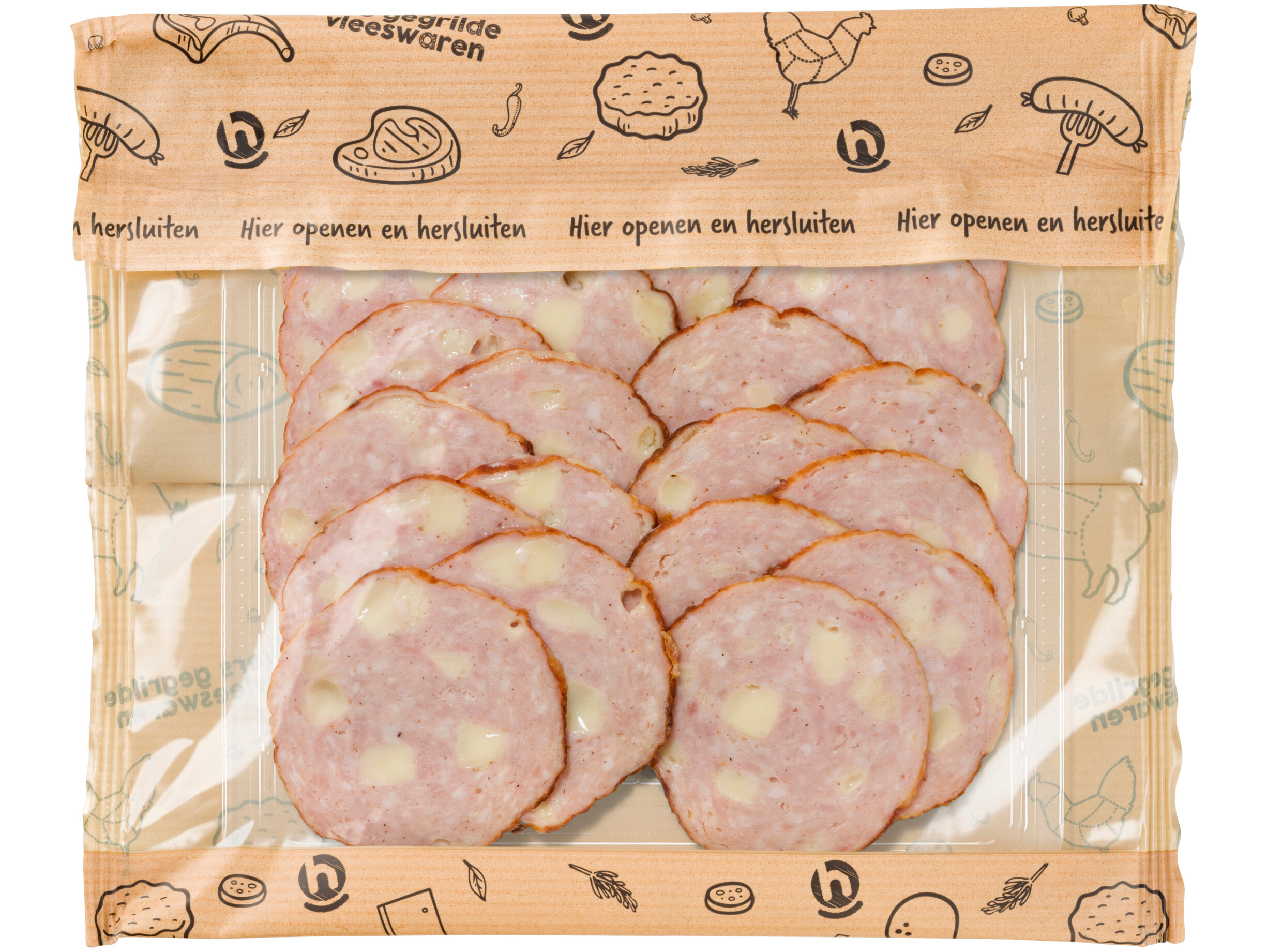 Grillworst kaas gesneden