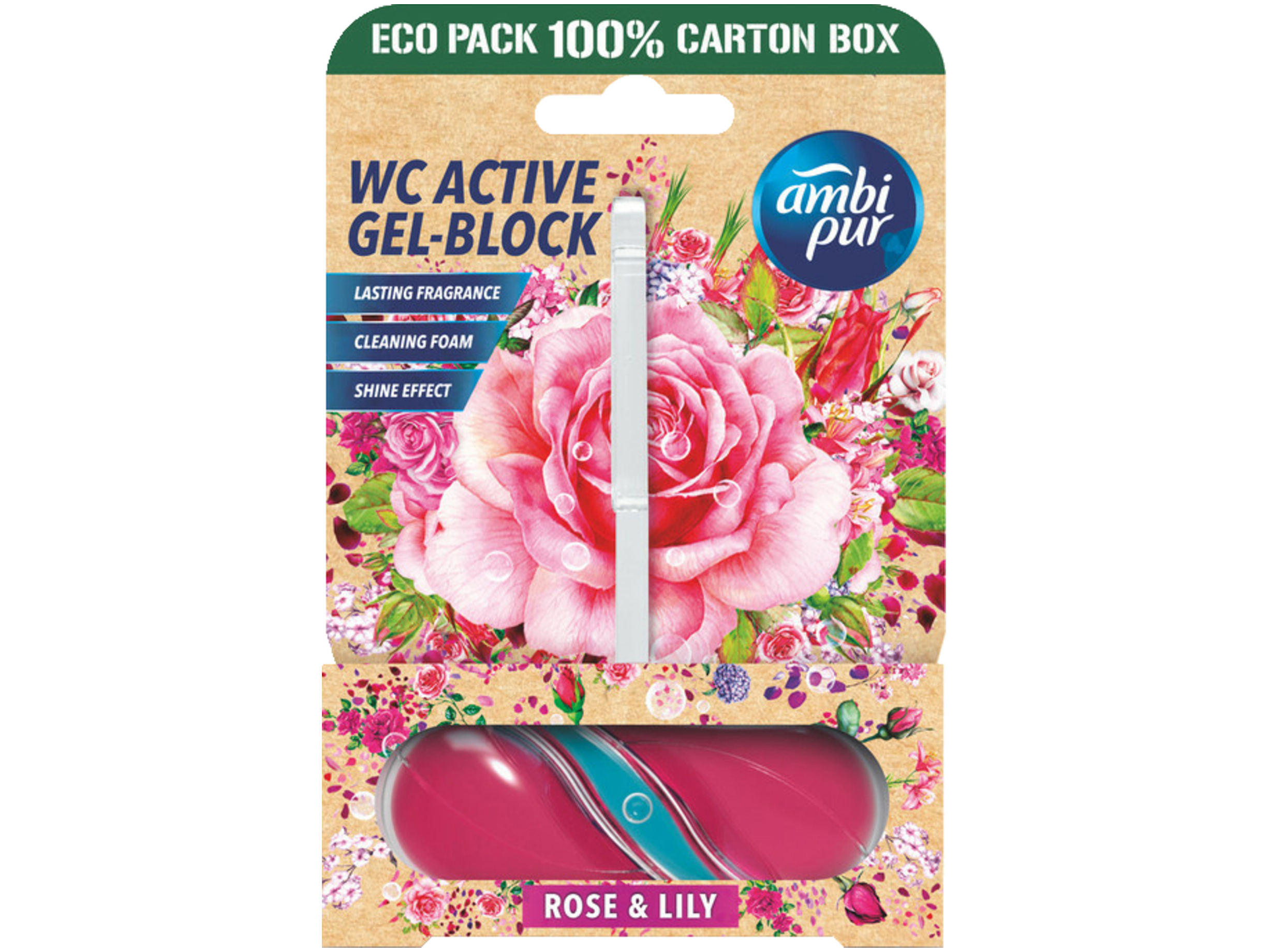 Toiletblok roos en lelie 0% plastic