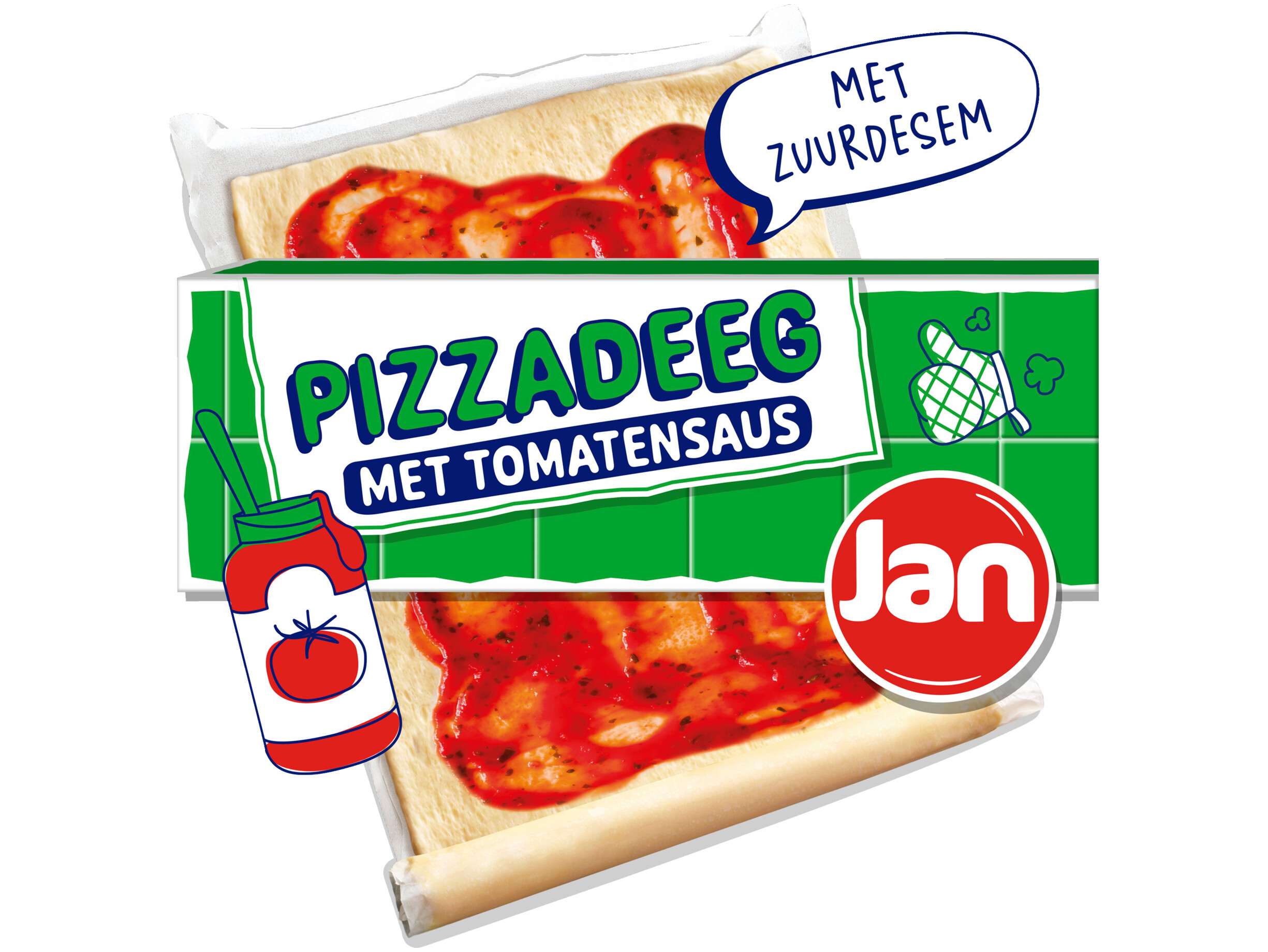 Pizzadeeg met tomatensaus