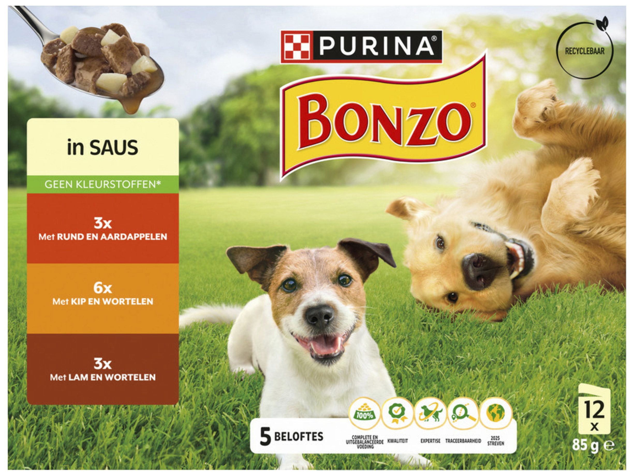 Pouch rund kip lam in saus