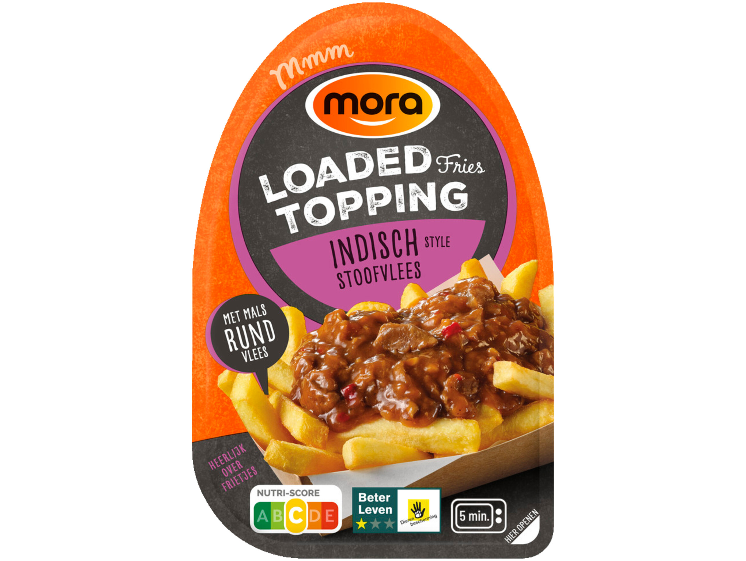Loaded fries Indisch stoofvlees