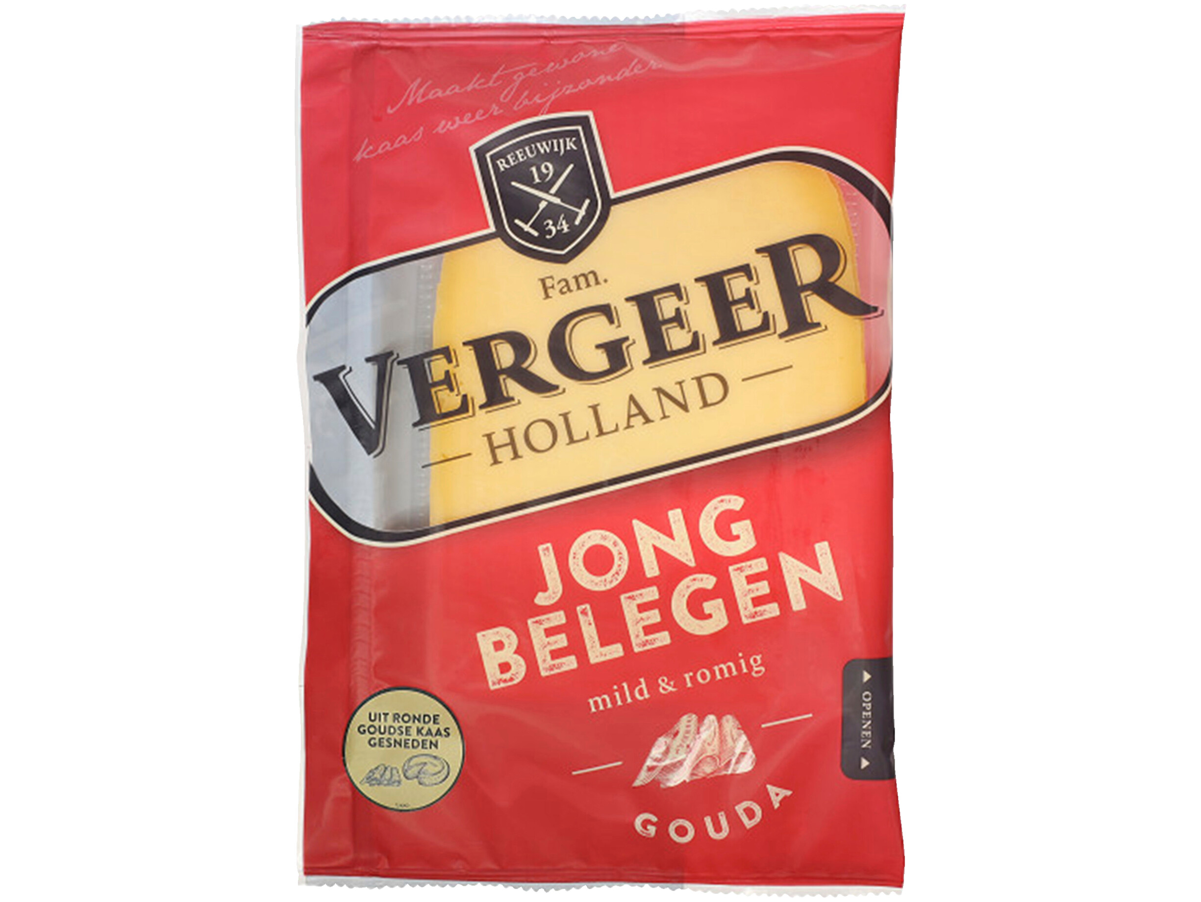 Gesneden jong belegen kaasplakken
