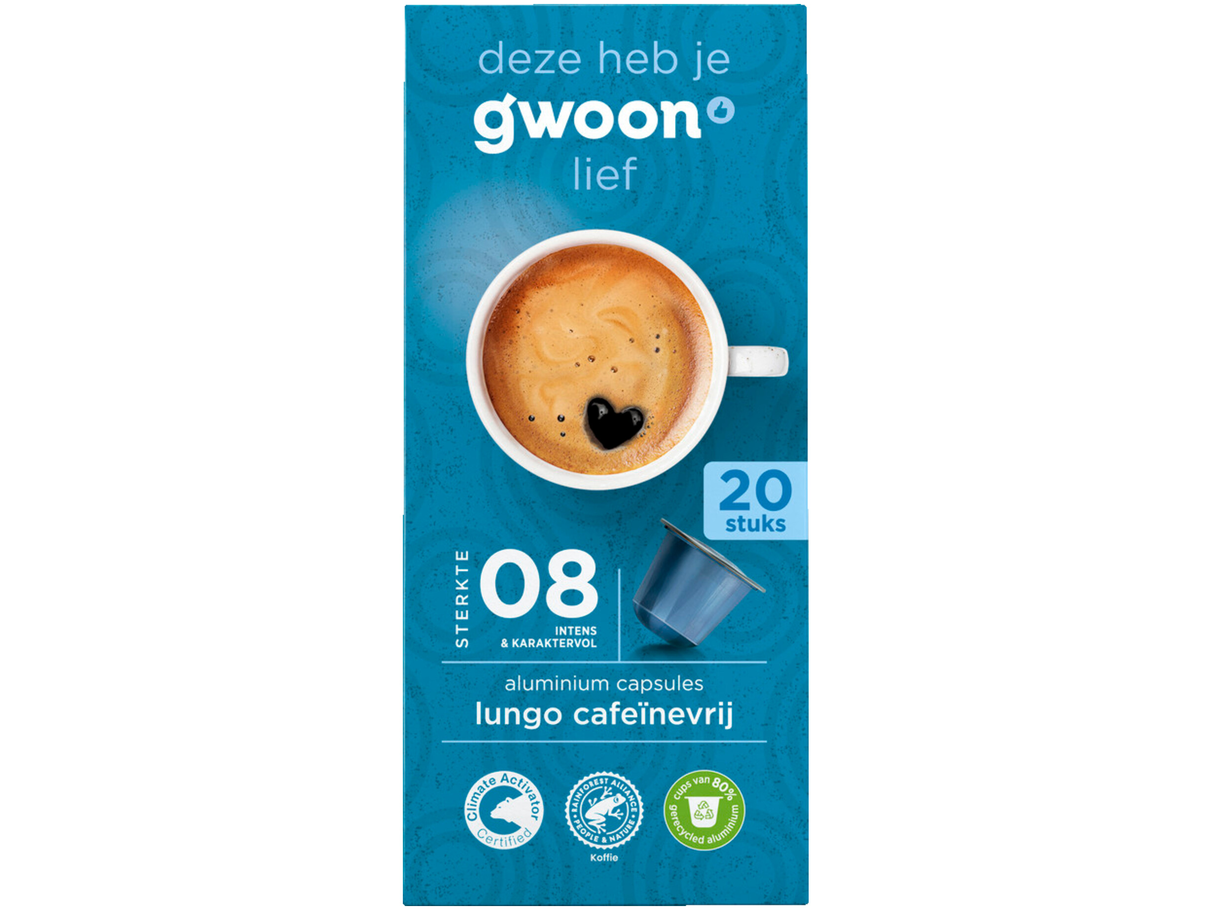 Koffiecapsules lungo cafeinevrij