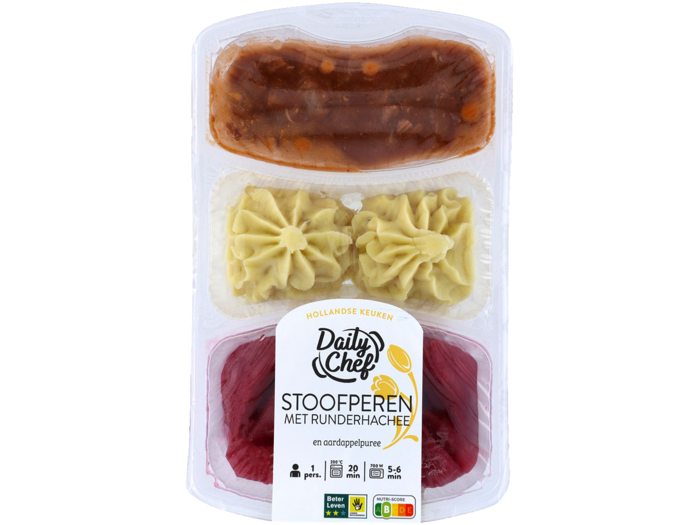 Stoofperen met hachee en puree