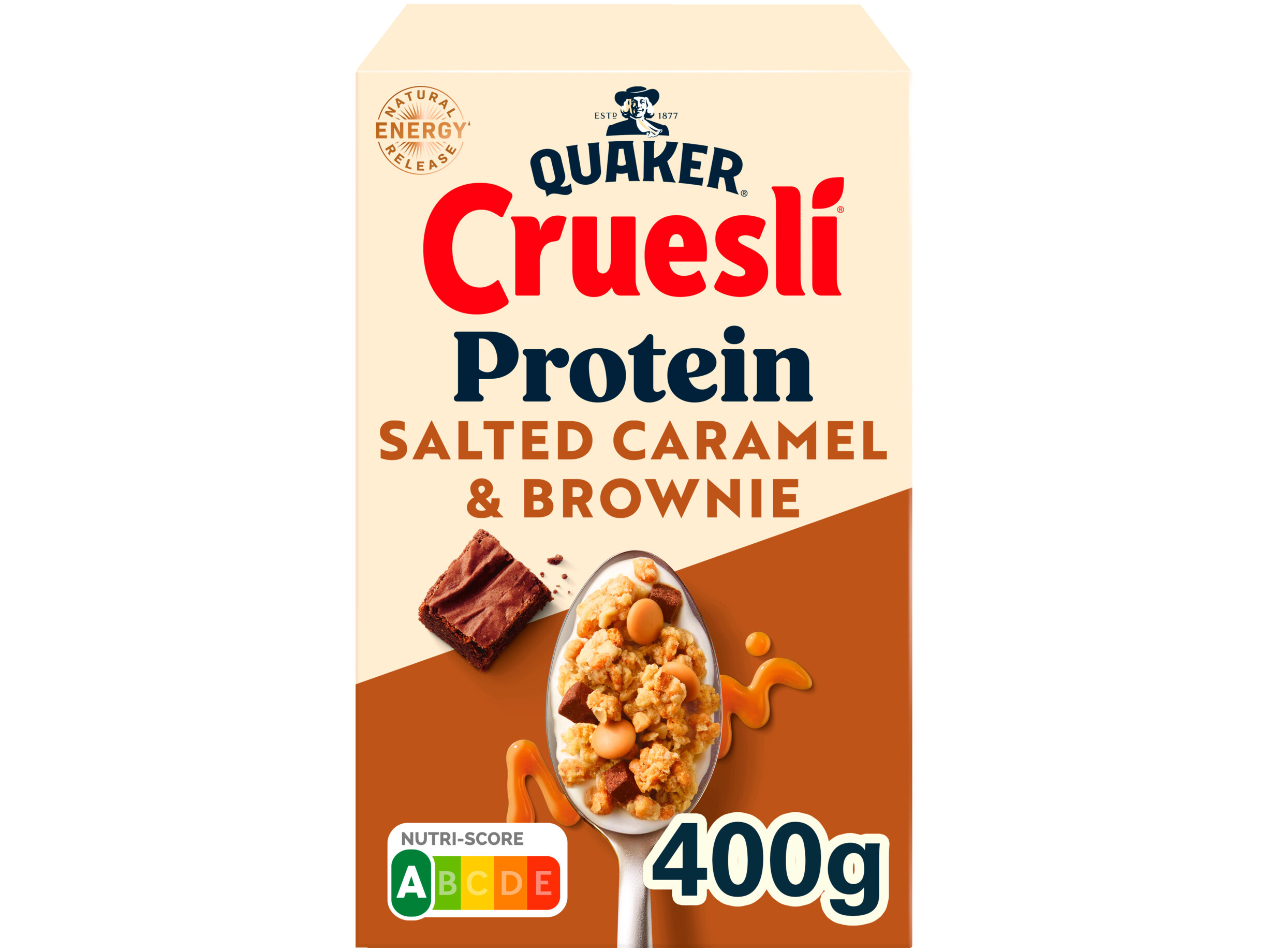 Cruesli protein salted caramel brownie