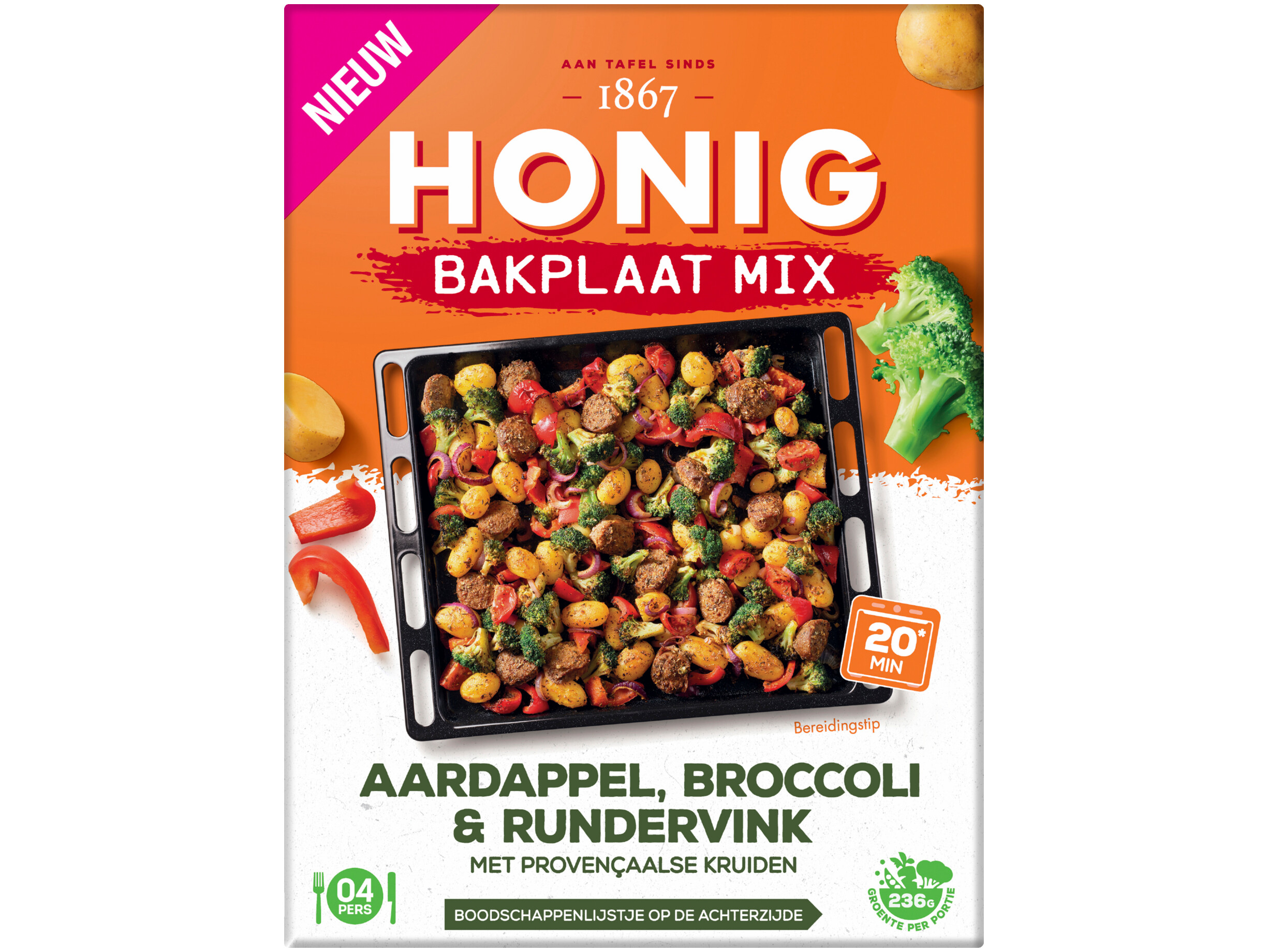Bakplaat mix broccoli & rundervink